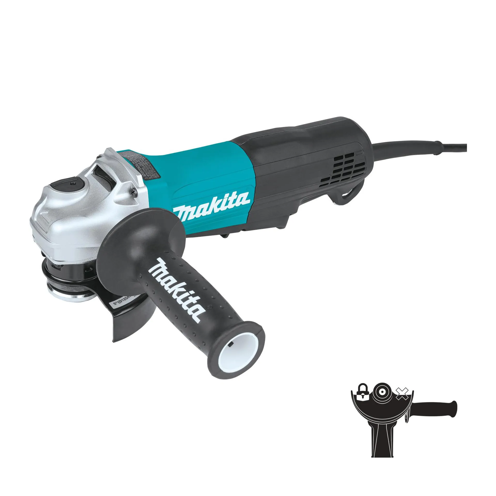 GA5053R Angle Grinder with Non-Removable Guard, 11 A, 5/8 in Spindle, 5 in Dia Wheel, 11,000 rpm Speed