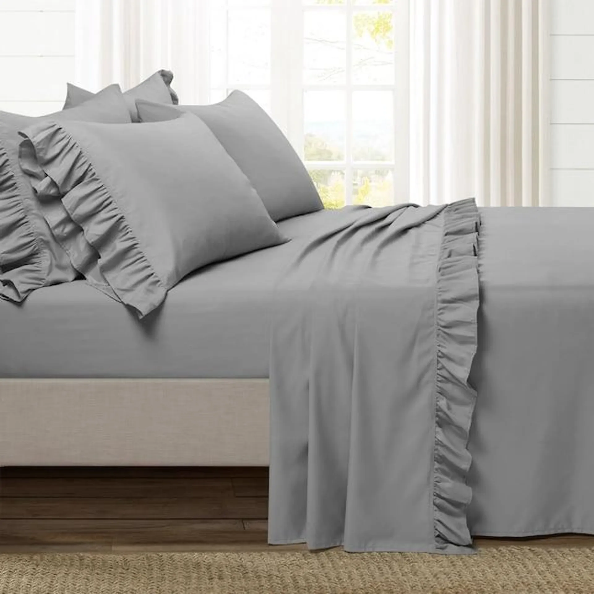 Lush Decor Dark Gray Solid Full Bedspread