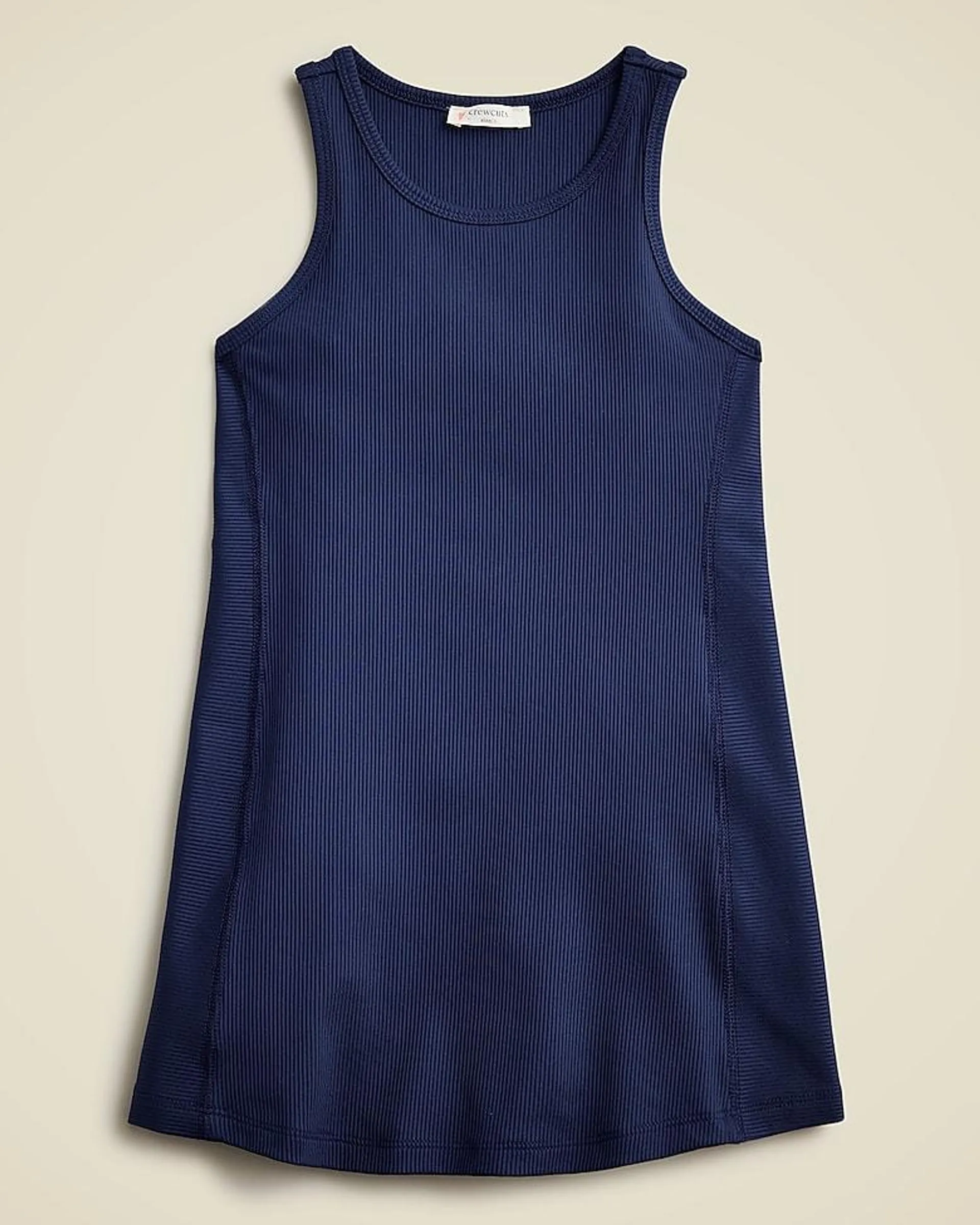 Girls' active tank dress in stretchy rib