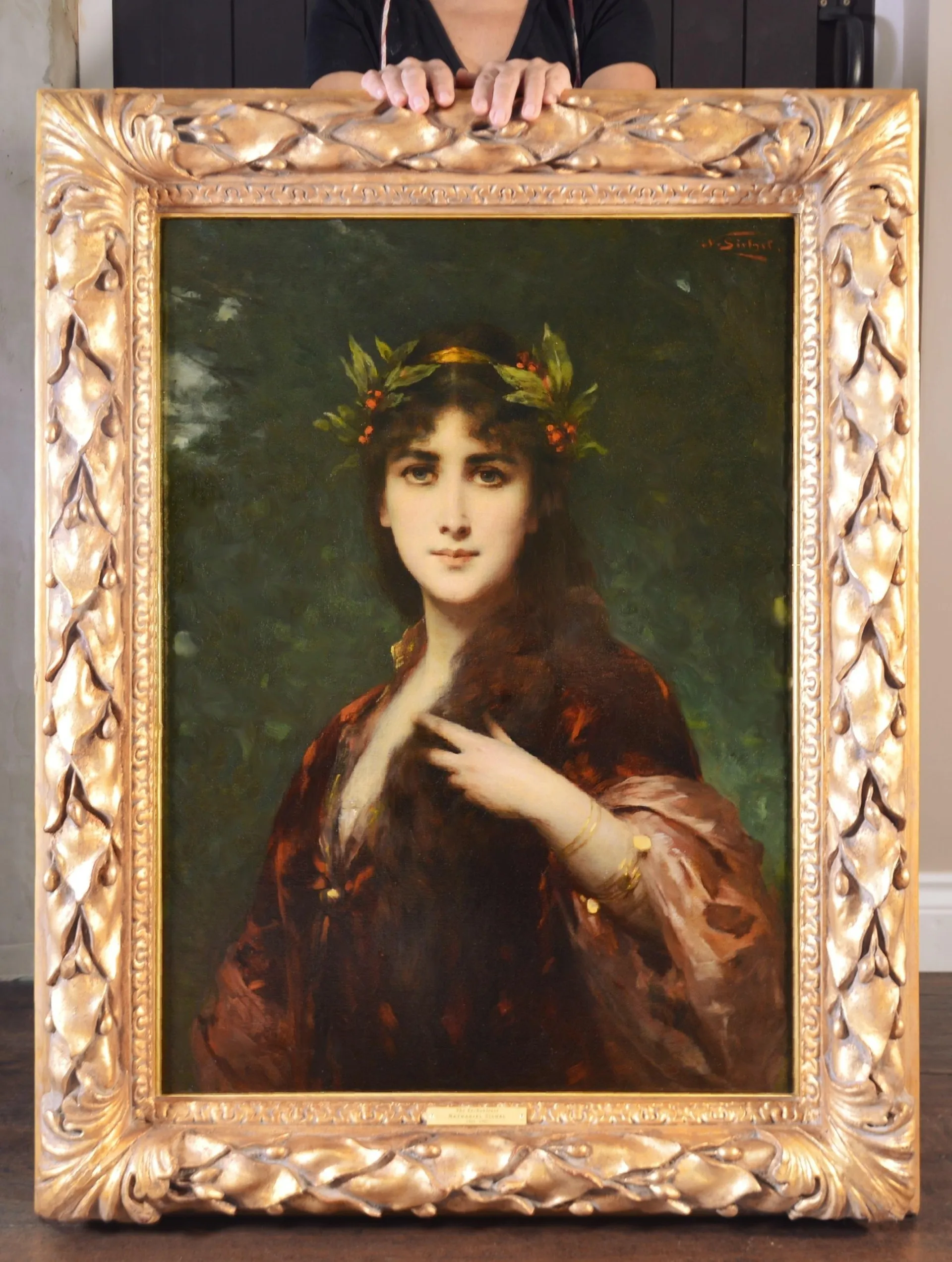 Nathaniel Sichel The Enchantress - 19th Century Belle Epoque Oil Painting Portrait French Beauty Circa 1890