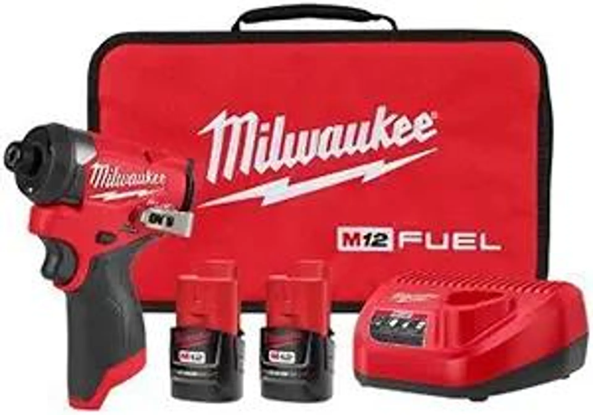 M12 Fuel 12V 1/4" Lithium-ion Cordless Impact Driver Kit - with 2 Batteries, Charger, and Tool Case