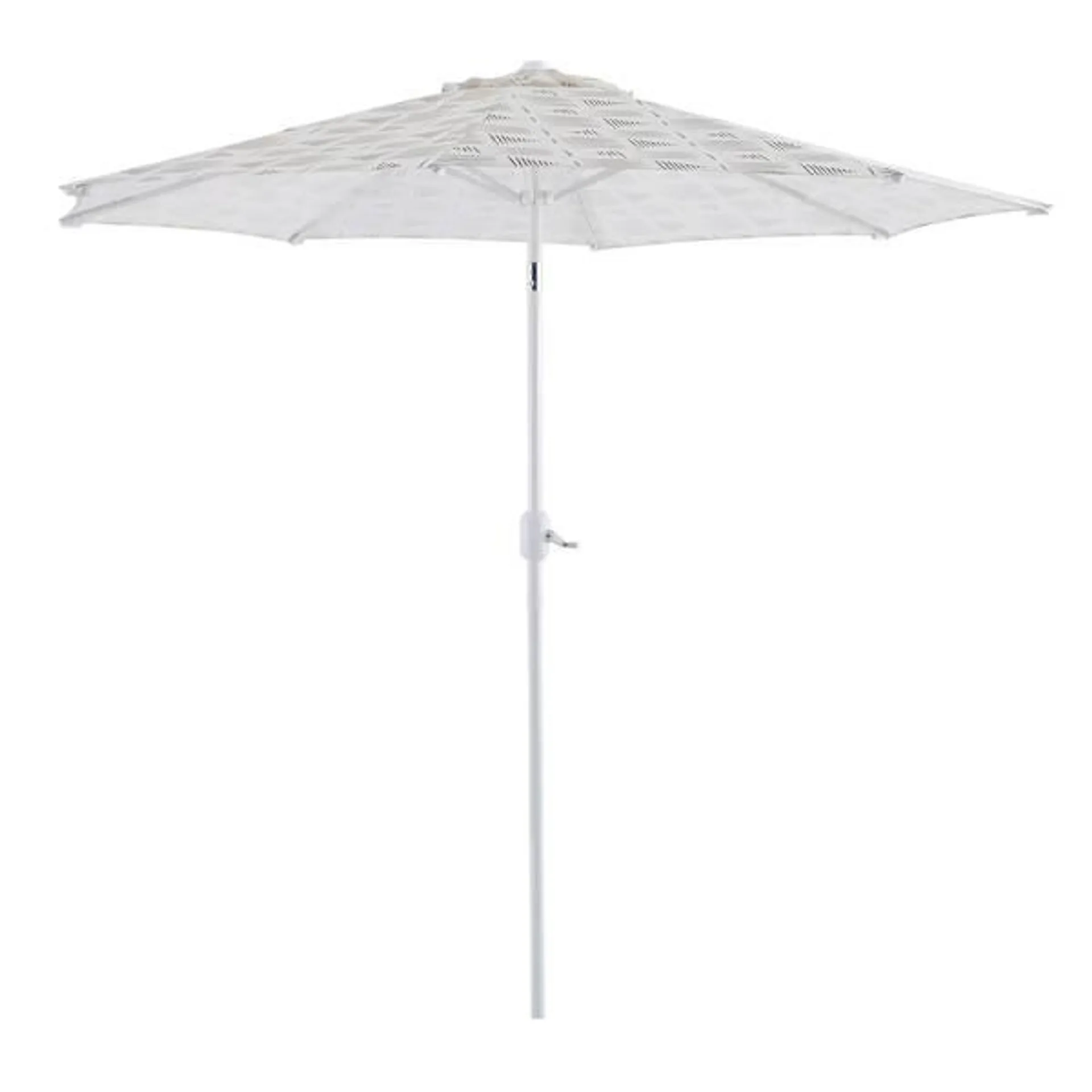 Tracey Boyd Brown Stripe Crank & Tilt Round Outdoor Patio Umbrella, 9'