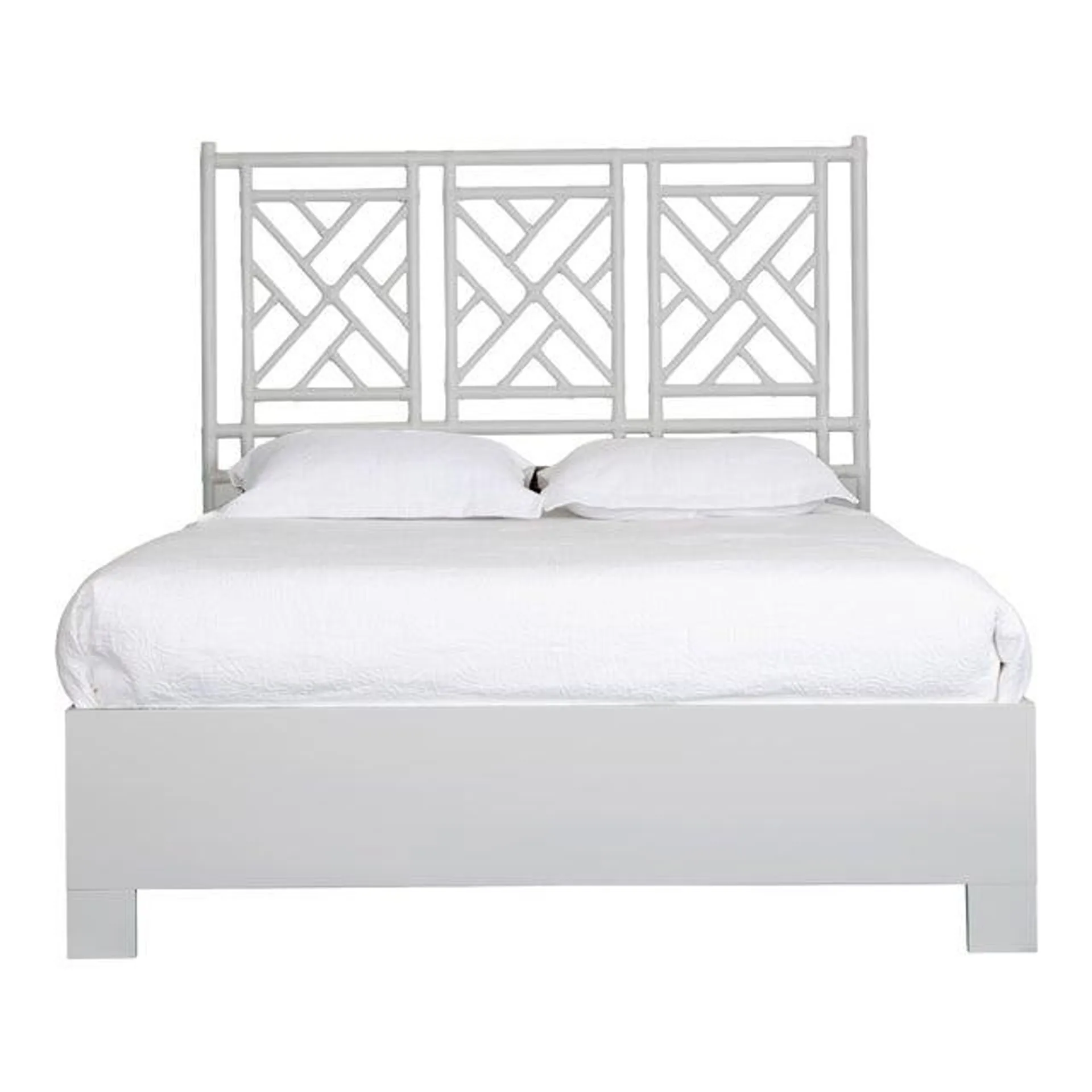 Chippendale Bed Queen - Light Gray