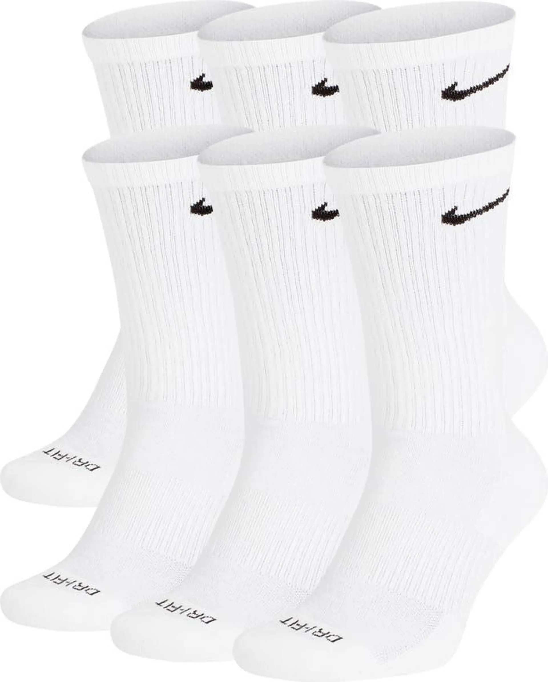 Assorted 6-Pack Everyday Plush Cushion Crew Training Socks