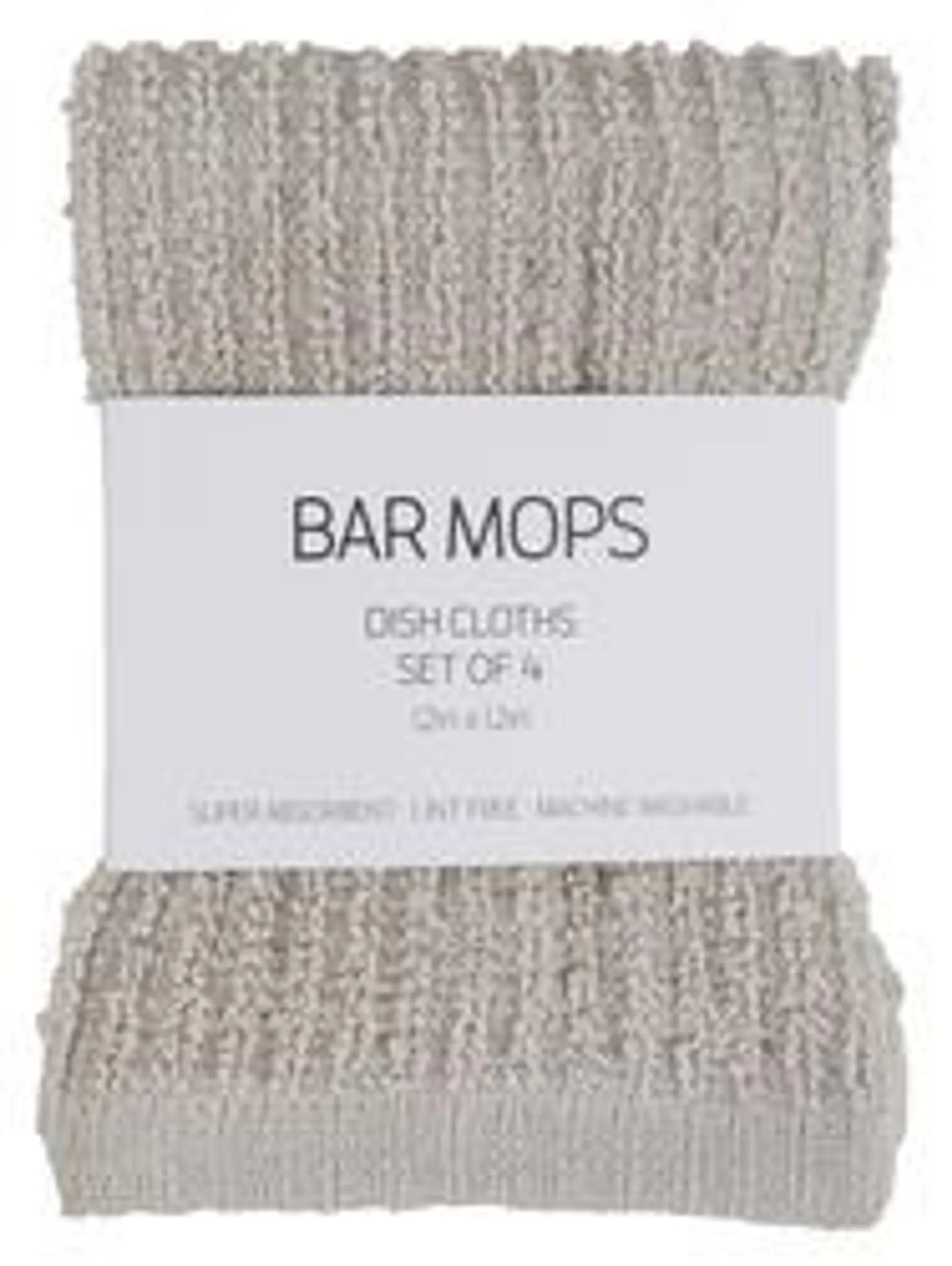 Set of 4 Bar Mop Dish Cloth - Gray