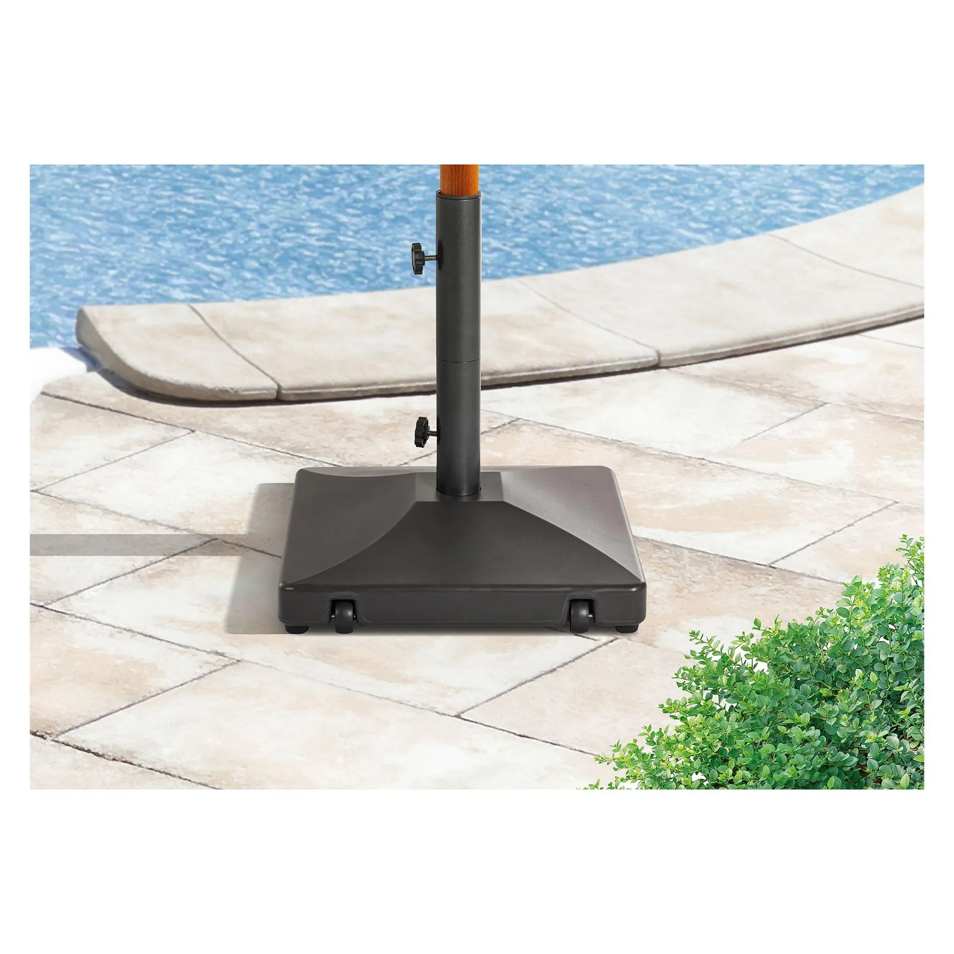 Berkley Jensen Concrete Umbrella Base with Wheels, 60 lbs.