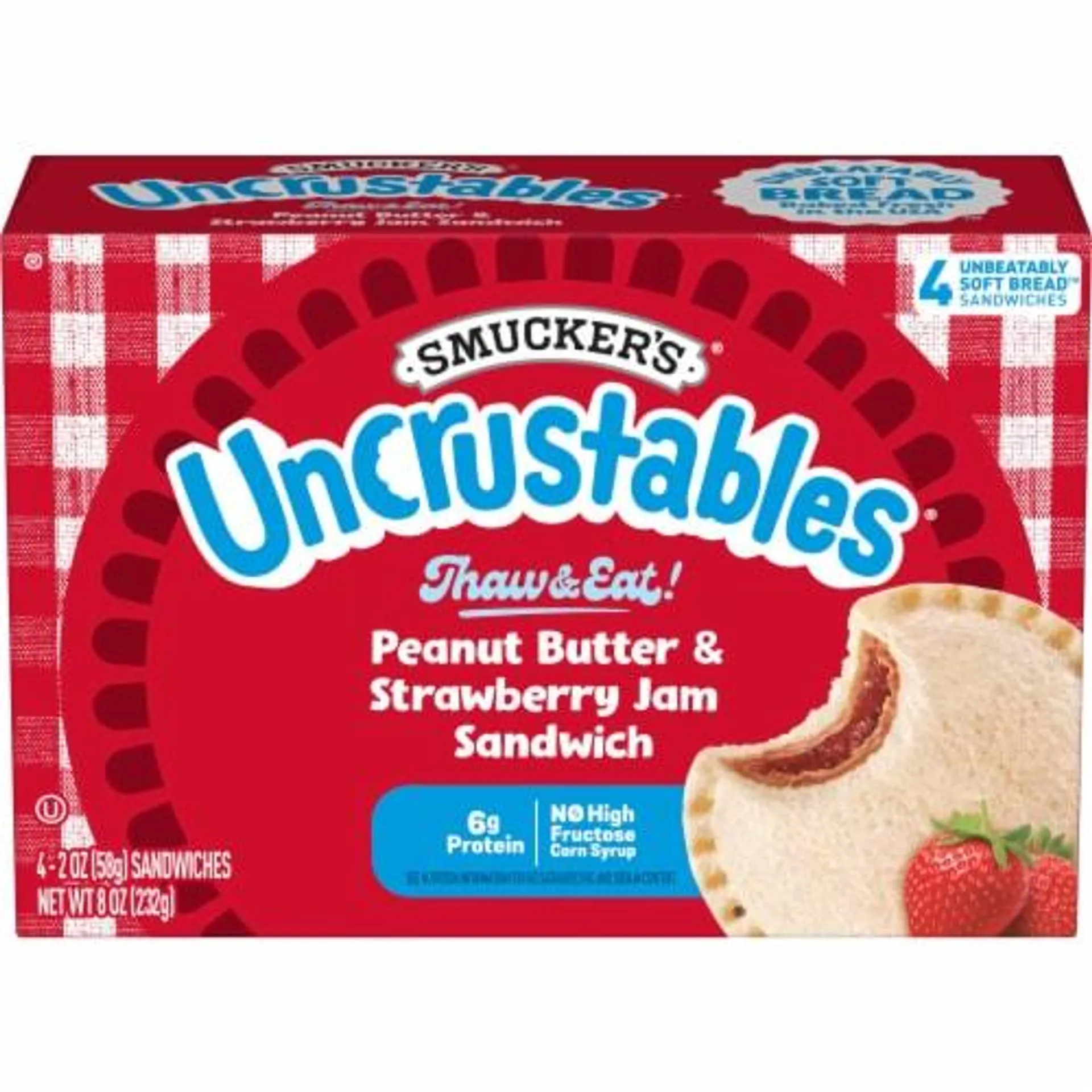 Smucker's® Uncrustables® Peanut Butter & Strawberry Jam Sandwich