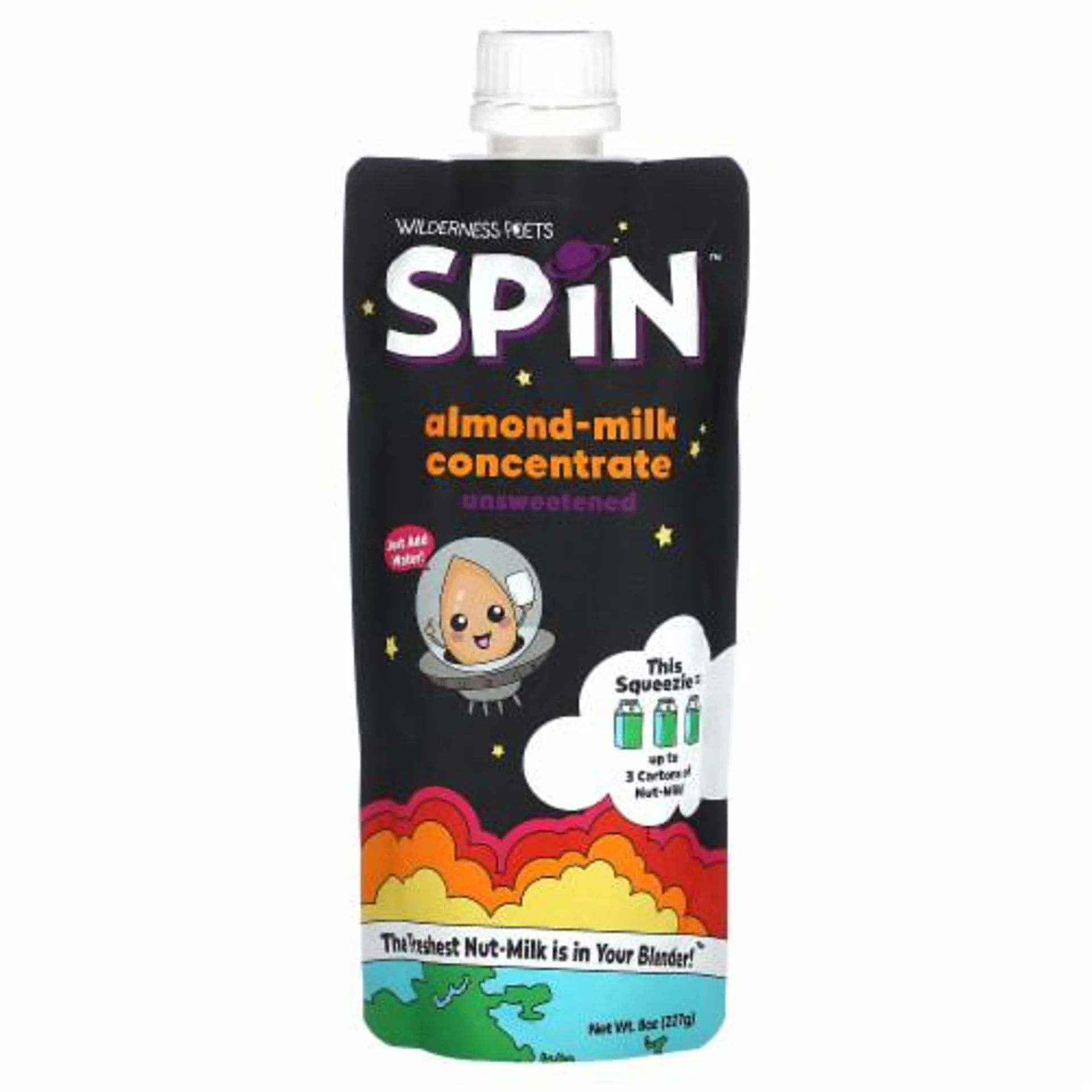 Wilderness Poets SPiN, Almond Milk Concentrate (Unsweetened) - 14 Servings - Make Almond Milk