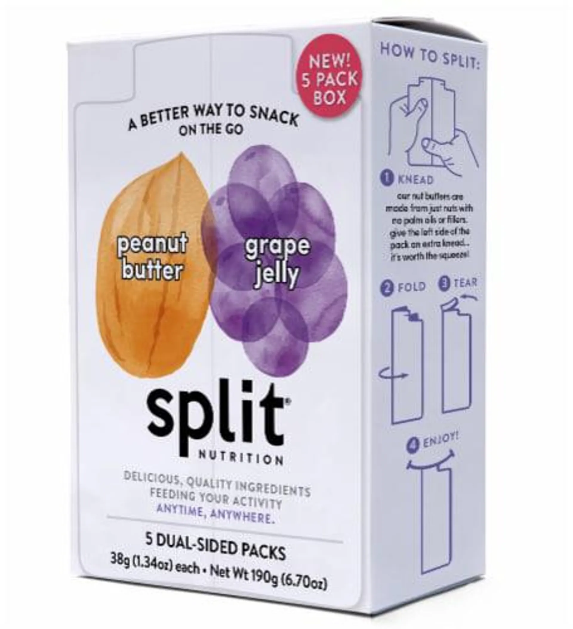 Split Nutrition® Peanut Butter & Grape Jelly Dual-Sided Packs