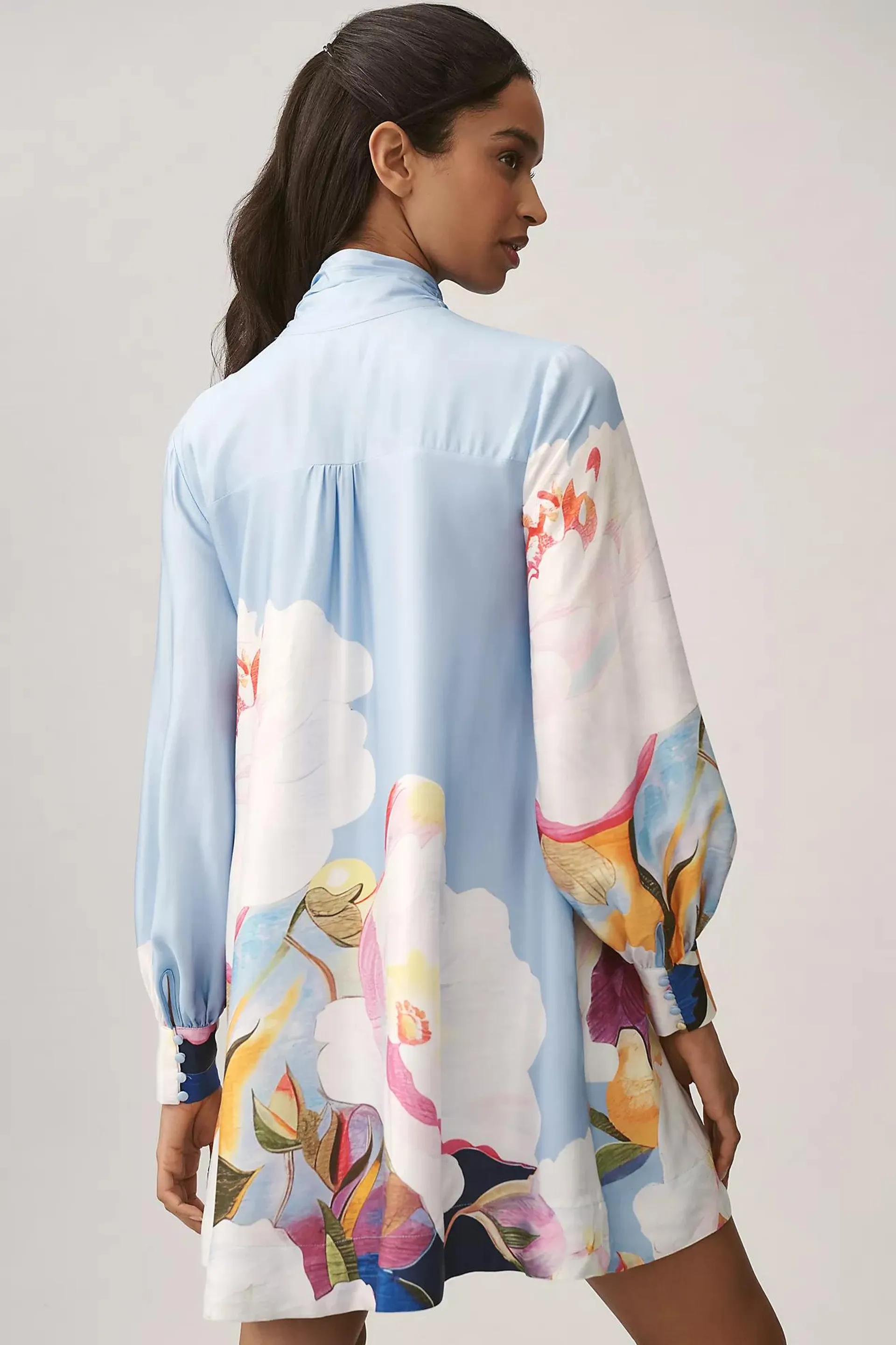 The Caroline Tie-Neck Mini Dress by Maeve