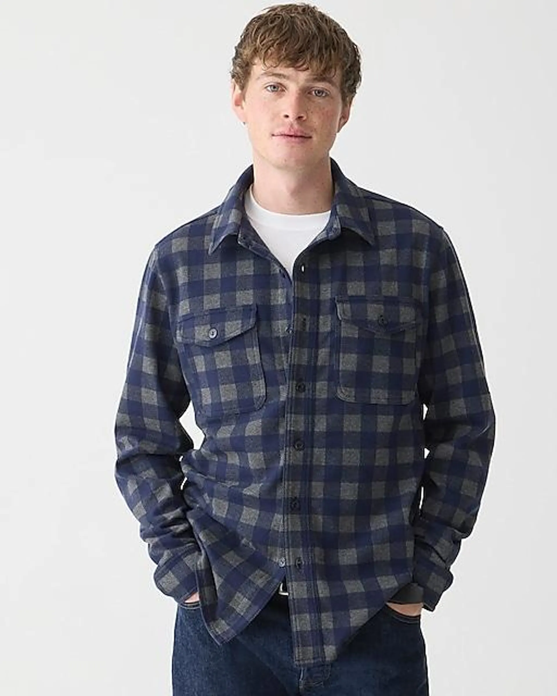 Seaboard soft-knit shirt in plaid