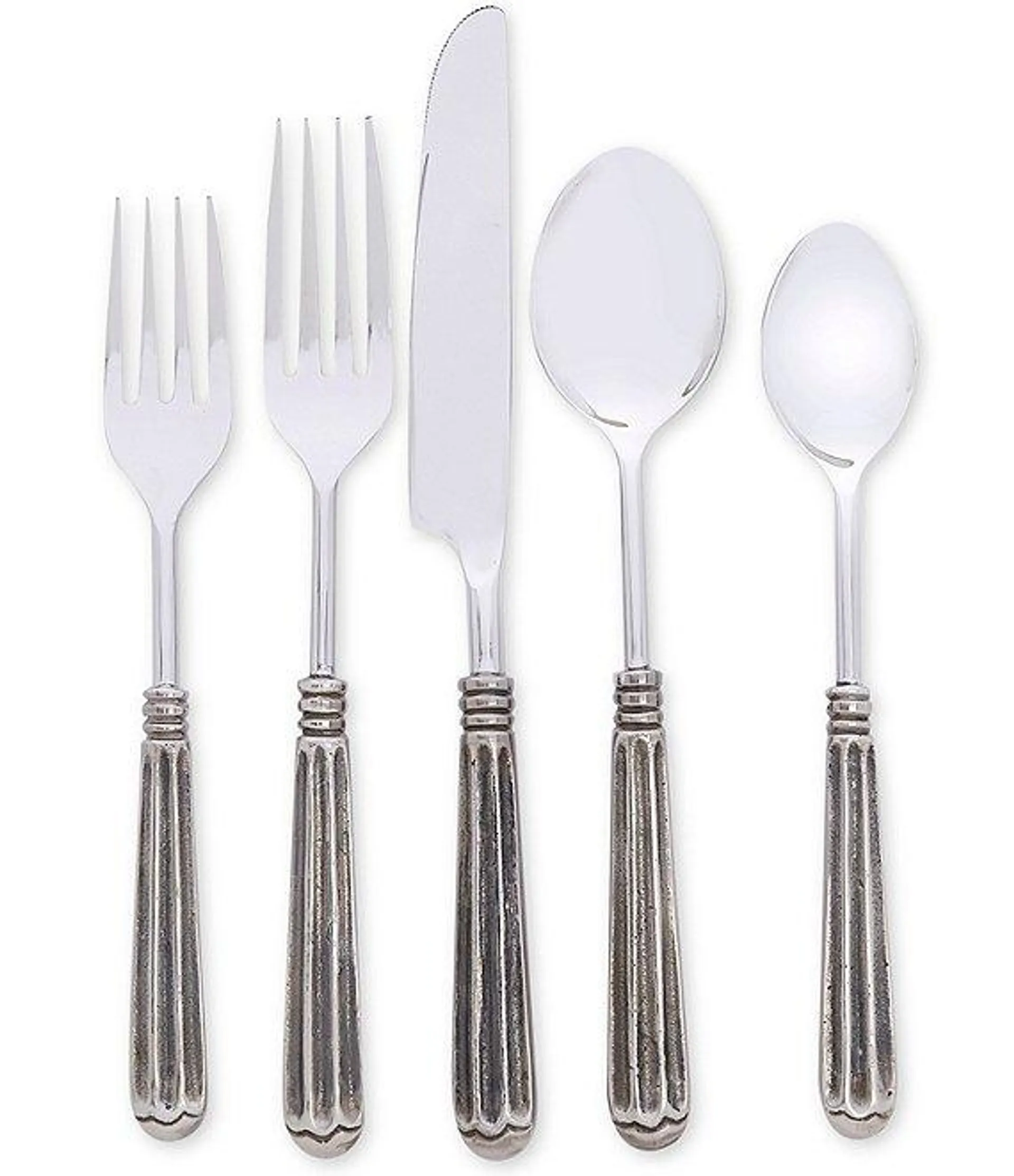 Vintage Silver Antique 20-Piece Stainless Steel Flatware Set