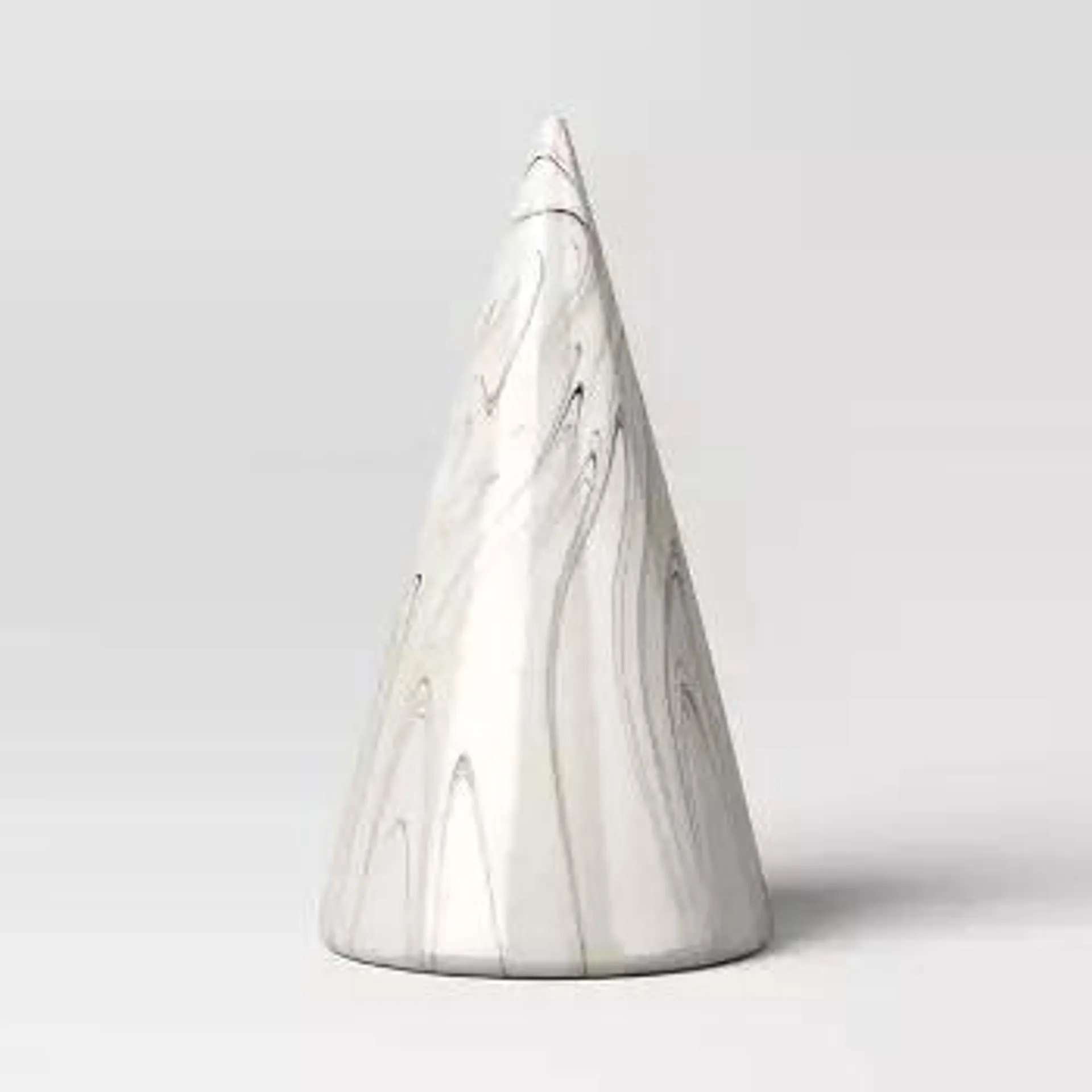 9" Marbled Ceramic Cone Christmas Tree Figurine - Wondershop™ White/Black