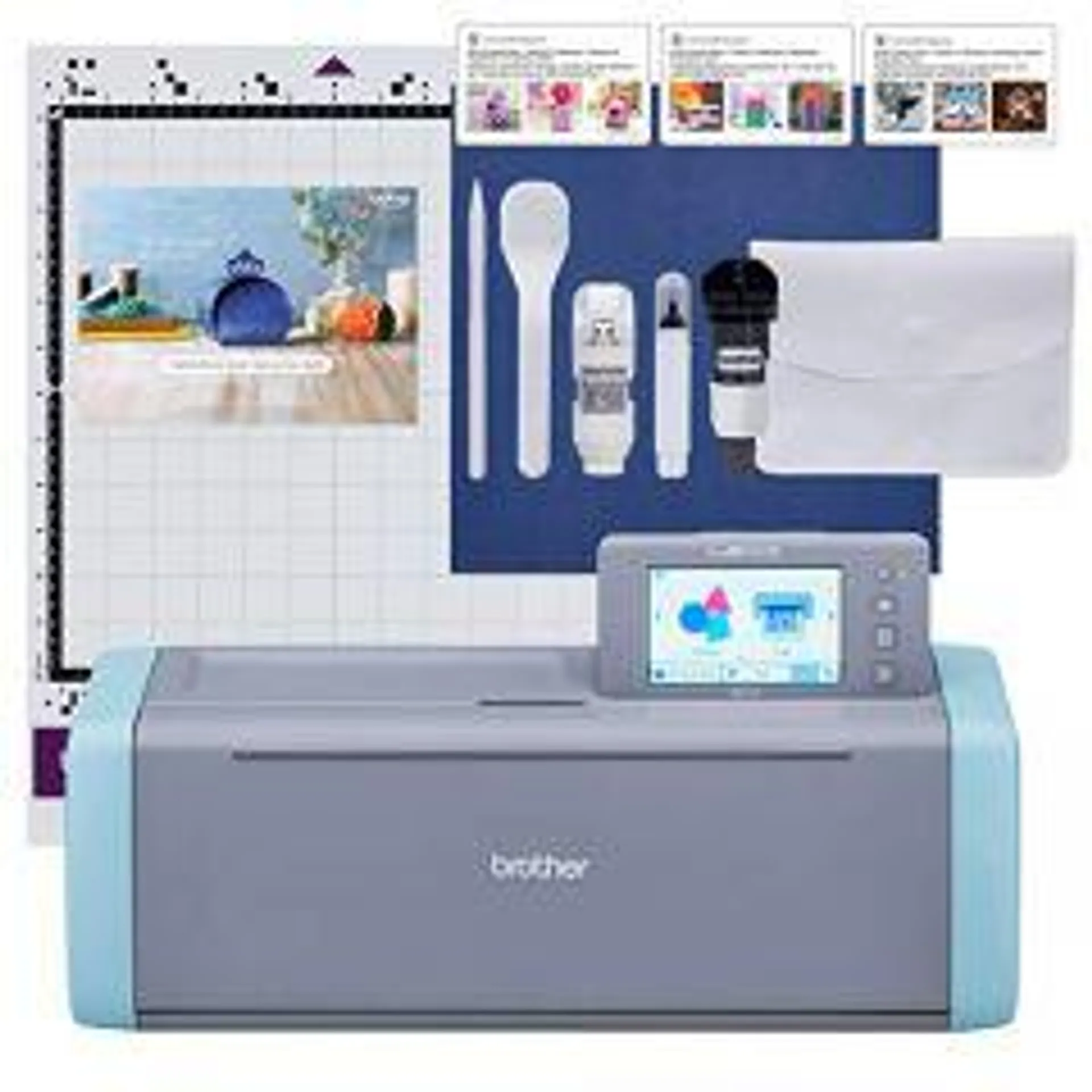 Brother SDX125 ScanNCut Electronic Cutting Machine with Built-in Scanner - Gray/Aqua