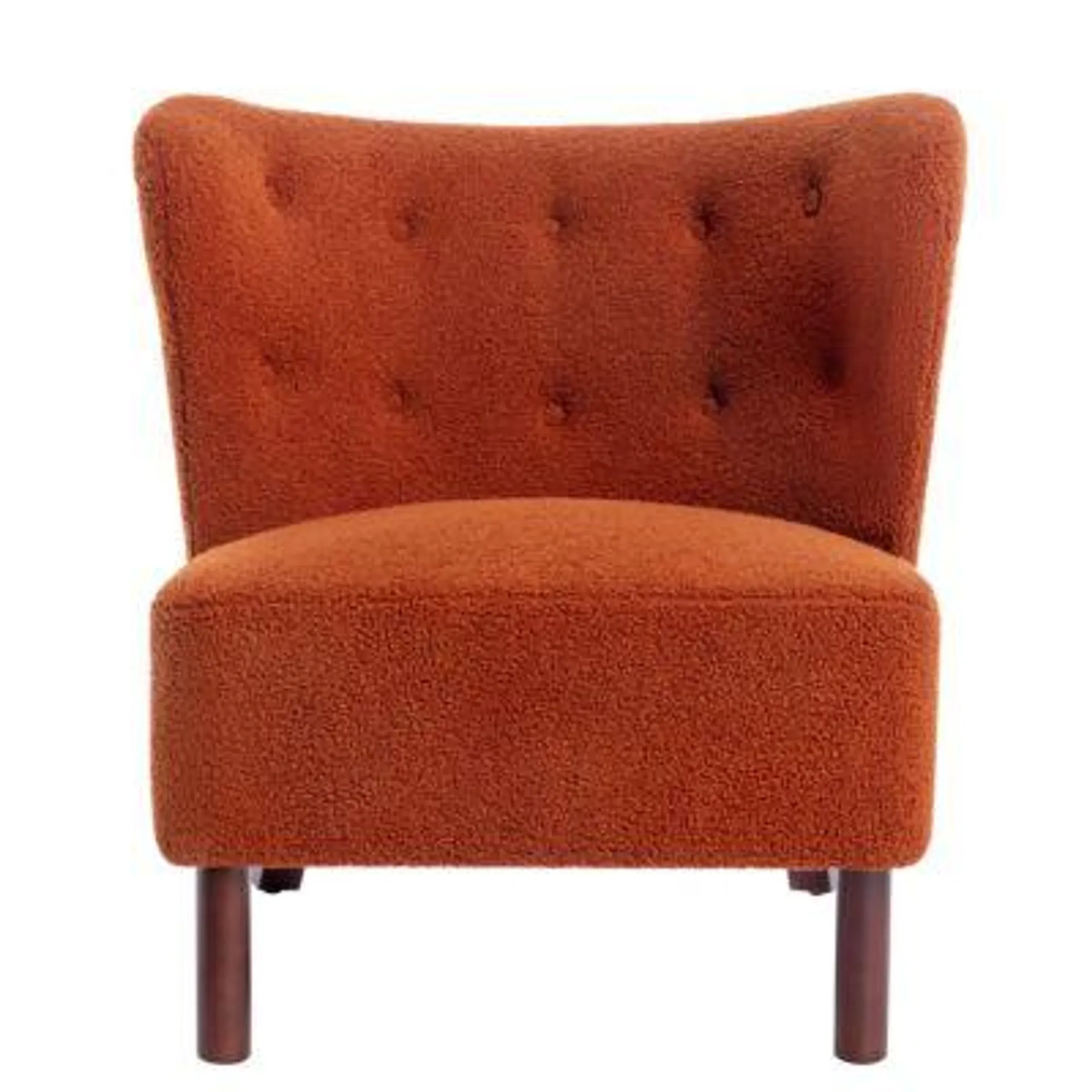 Streamdale Furniture Upholstered Armless Chair with Wooden Legs, Burnt Orange