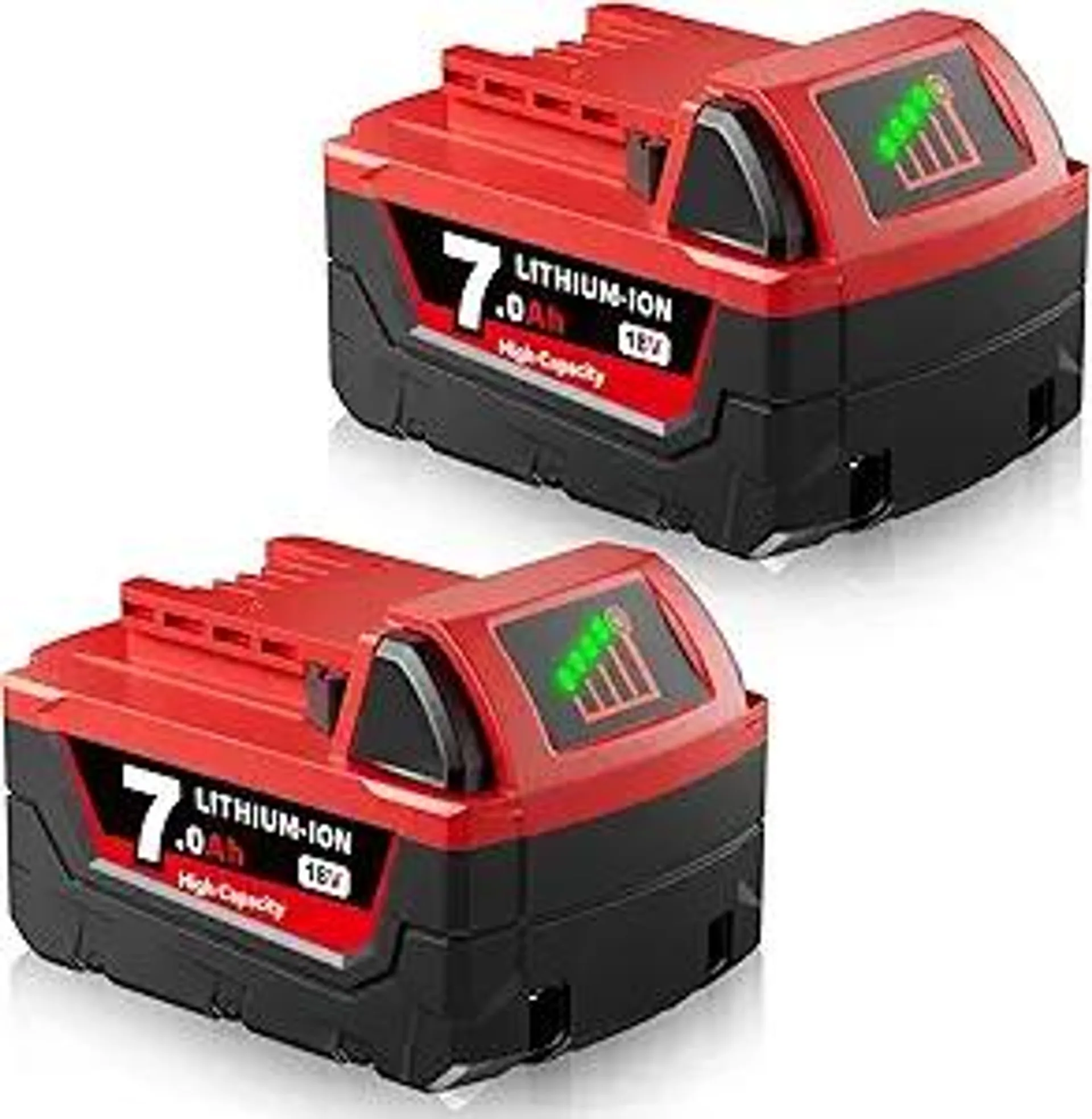2-Pack 7000mAh 18V Replacement for Milwaukee 18V Batteries High Output Lithium ion 48-11-1850 48-11-1820 48-11-1840 48-11-1828 48-11-1860 Compatible with Milwaukee 18 Volt Tools