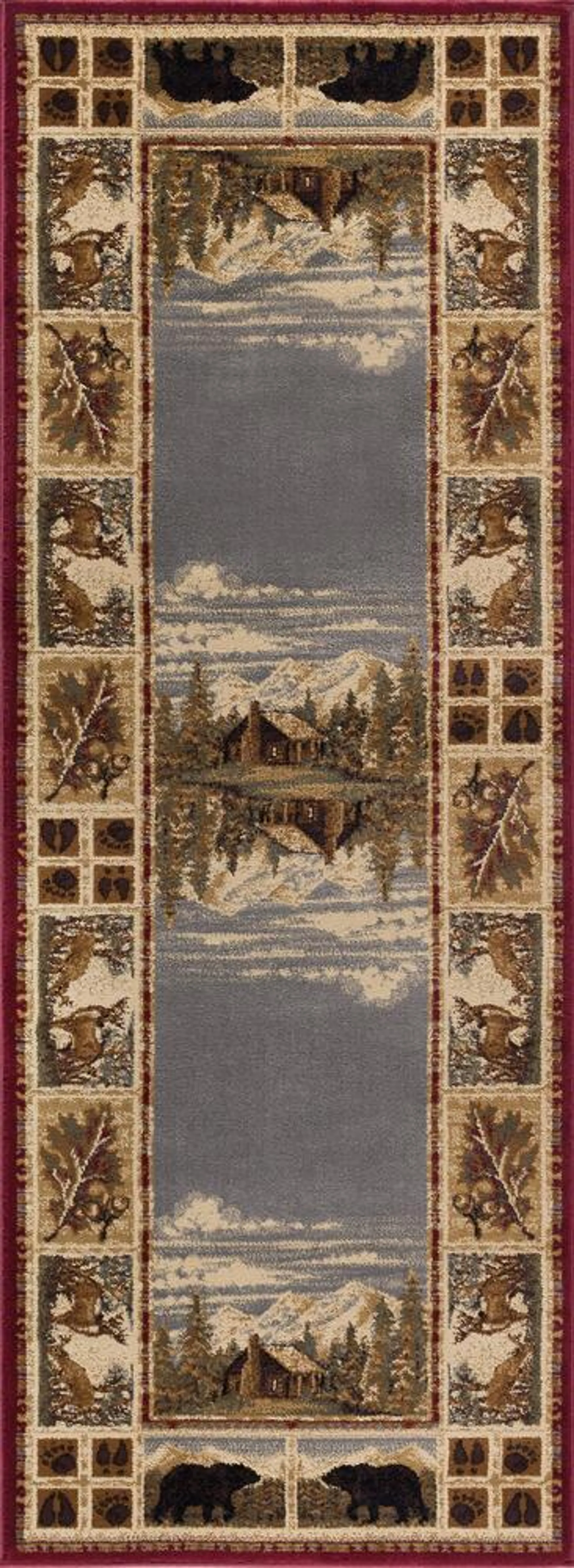 Designer's Image™ Lodge Outdoor Retreat Red 27" x 7'6" Area Rug