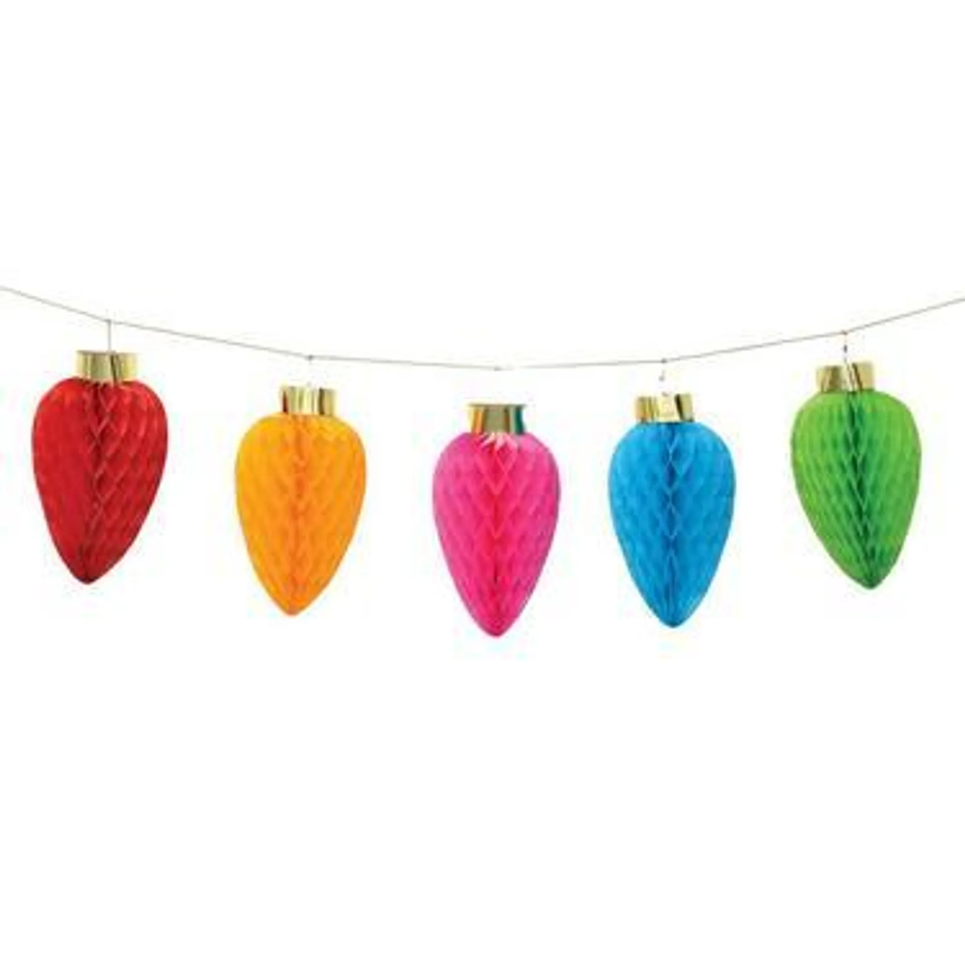 Multicolor Paper Honeycomb Ornament Garland, 8ft