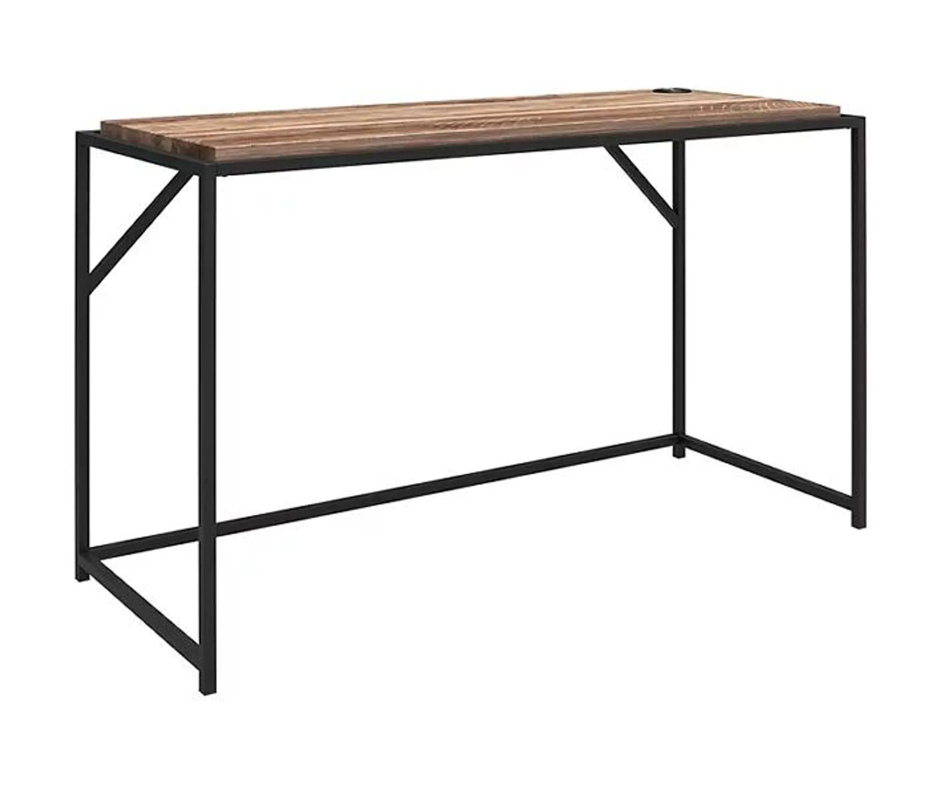 Fayette Weathered Oak Writing Desk with Qi Charging