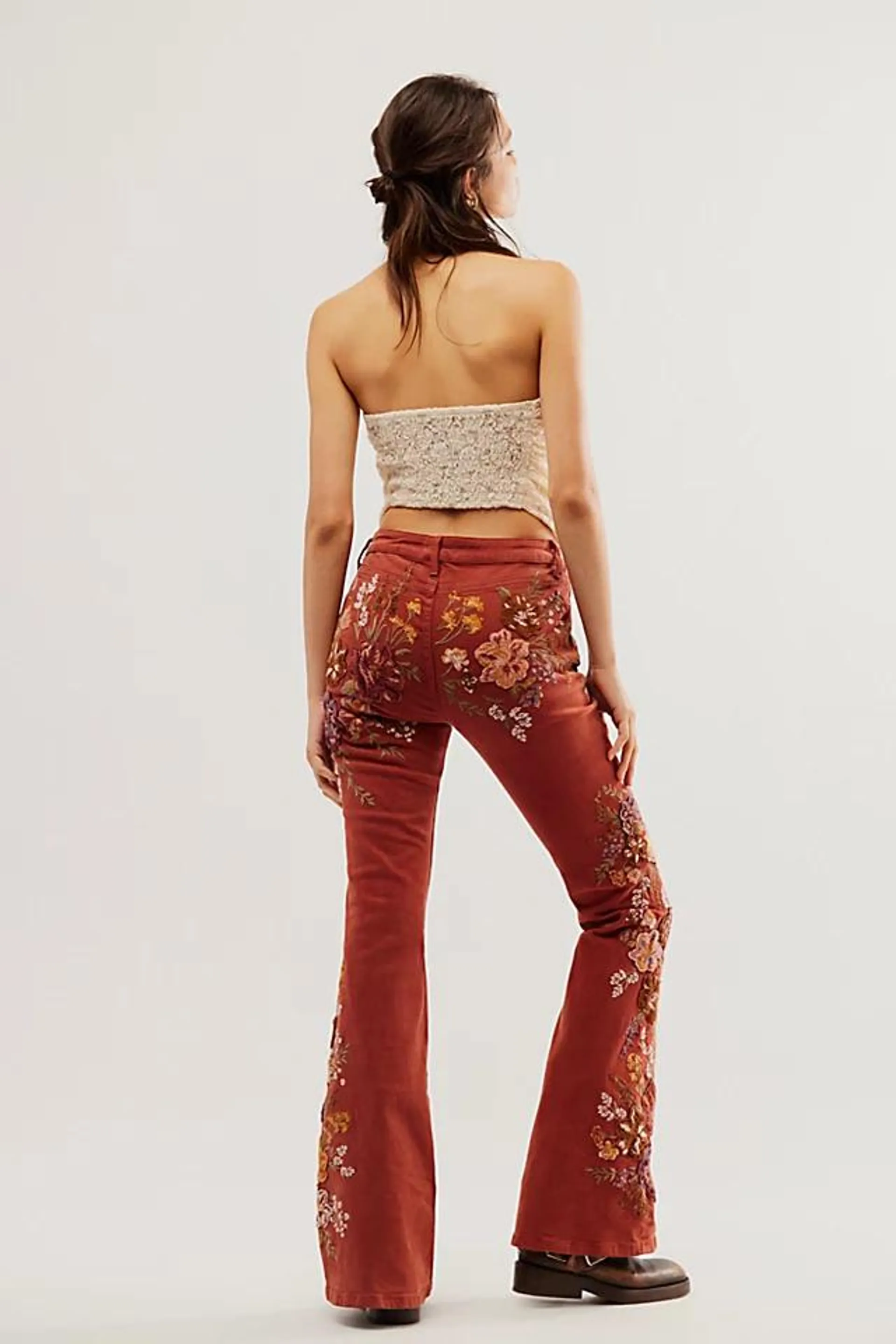 Driftwood Farrah Embroidered Flare Jeans