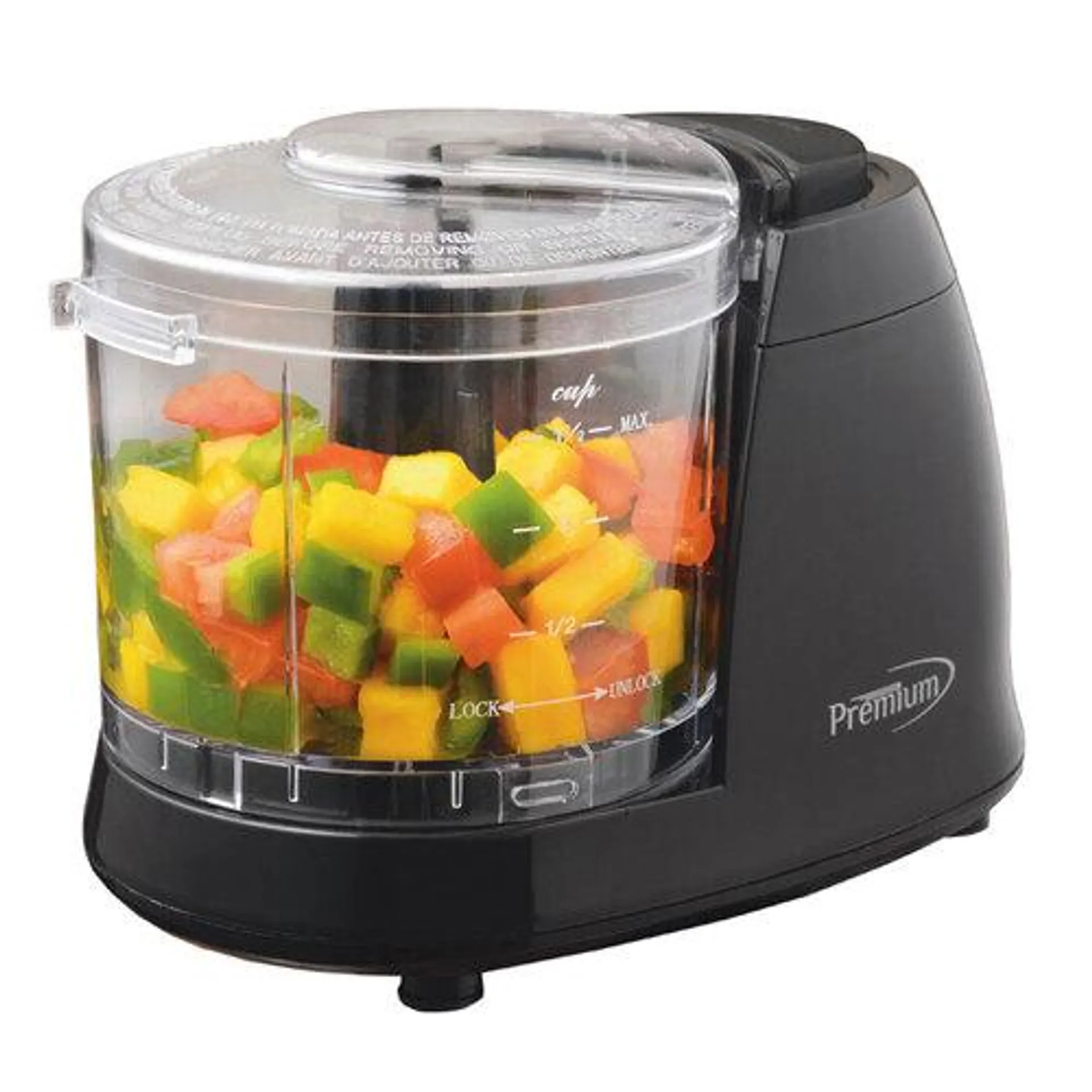 1.5 Cup Capacity Mini Chopper with Pulse Control Button in Black