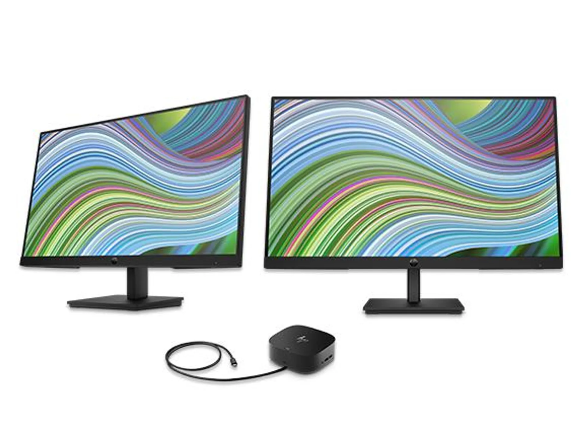 Dual HP P24 G5 23.8-inch FHD Monitor + HP USB-C G5 Docking Station