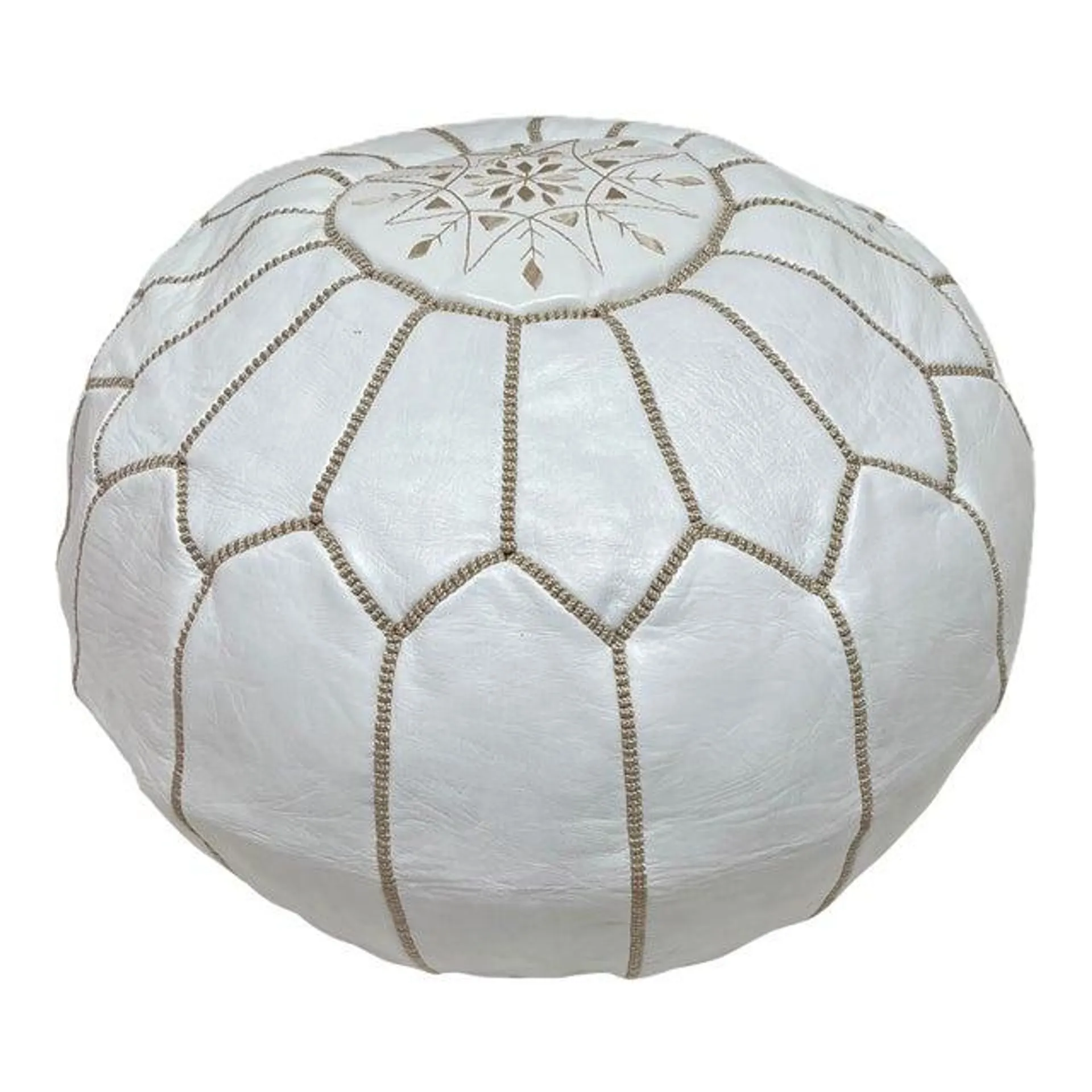 White Moroccan Pouf Cover