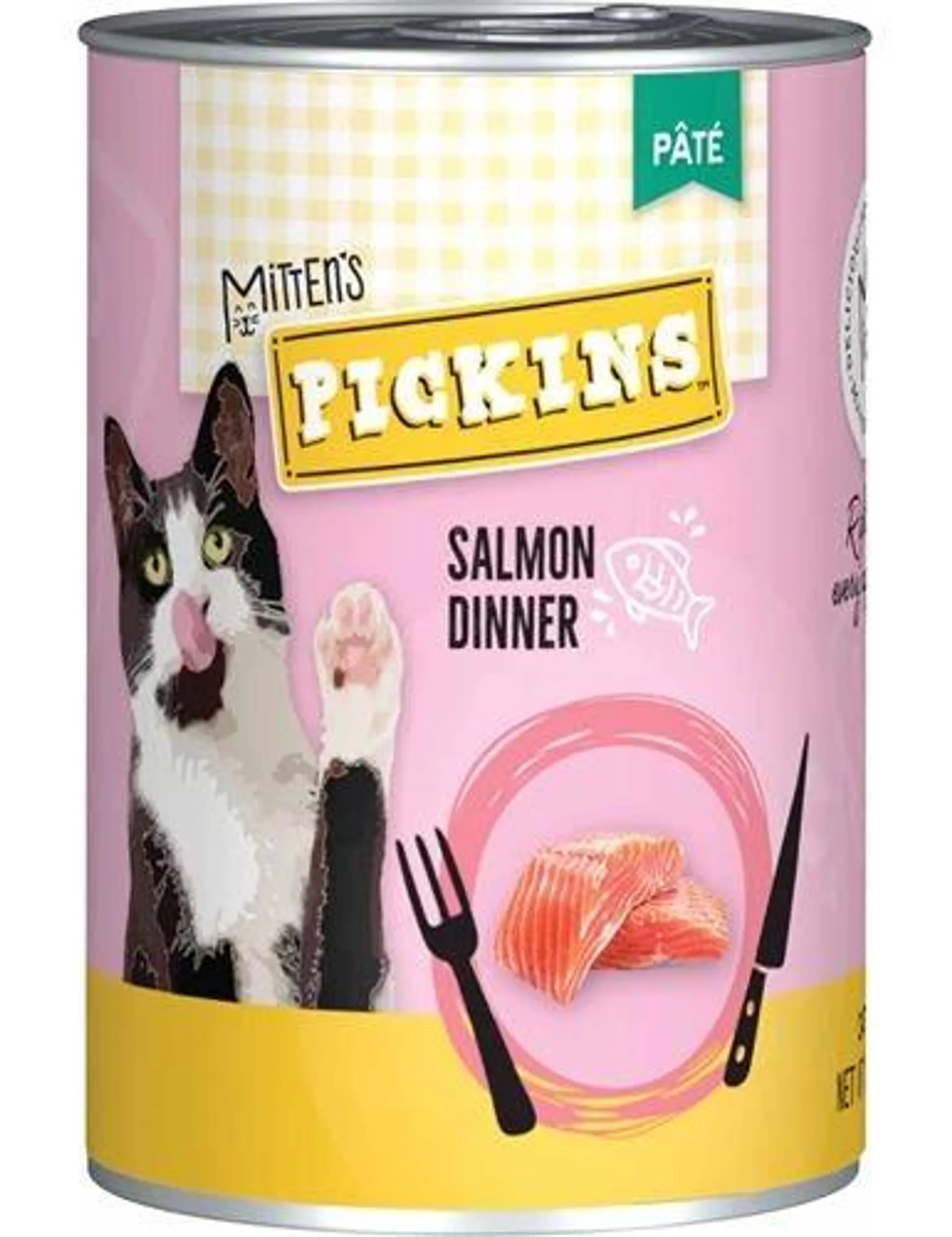 Mitten's Pickins Pâté Salmon Dinner Wet Cat Food, 13 Ounces