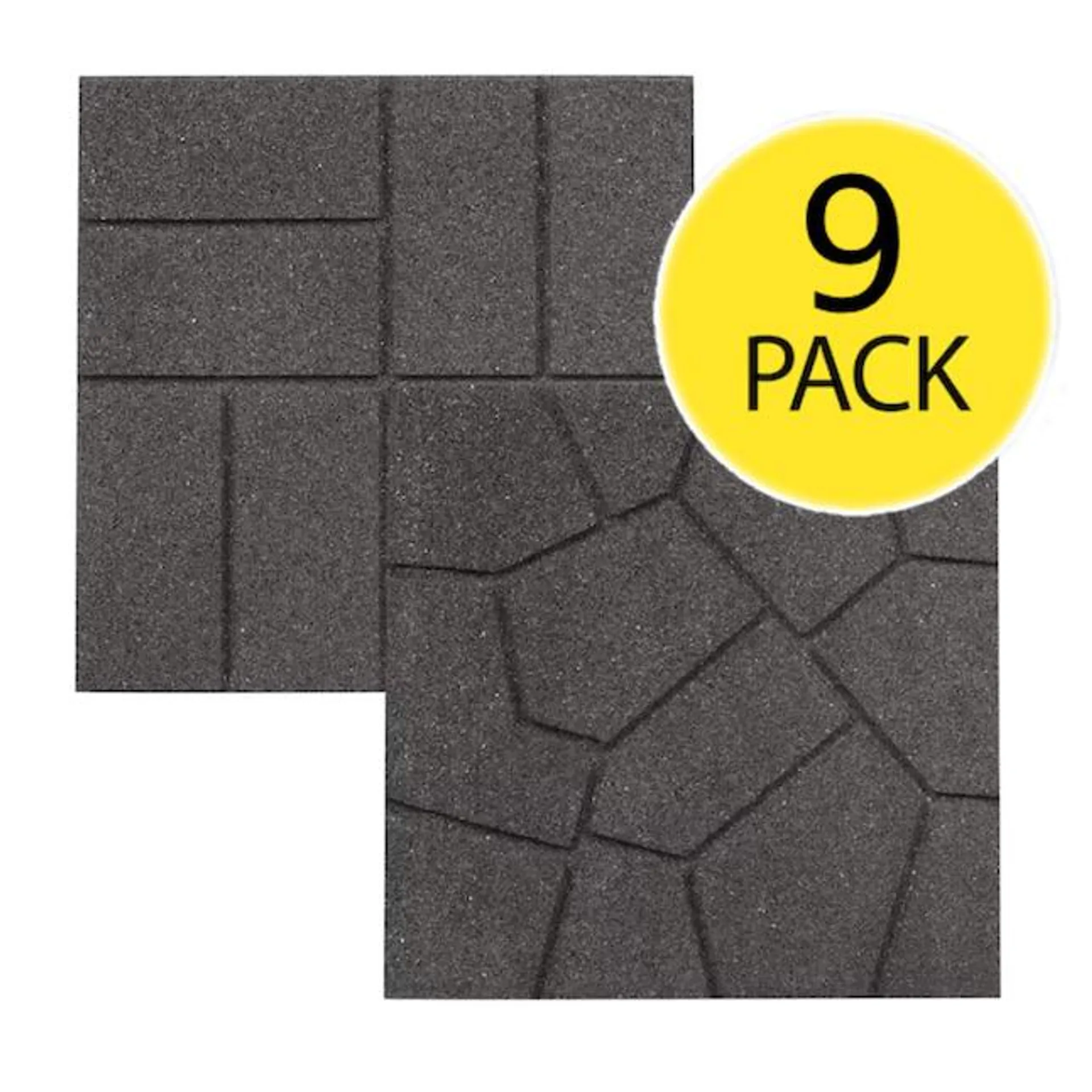 Rubberific 16-in L x 16-in W x 0.75-in H Square Gray Rubber Paver Multi-pack