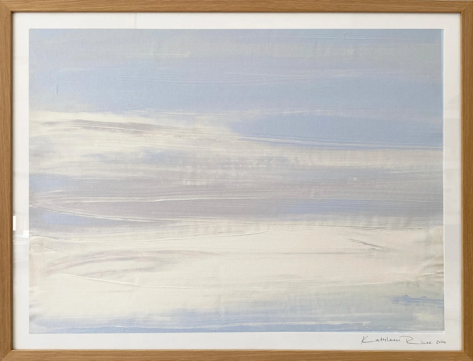 Kathleen Rhee Minimalist painting Nordic Scandi framed ready to hang lavender blue white no1 2024