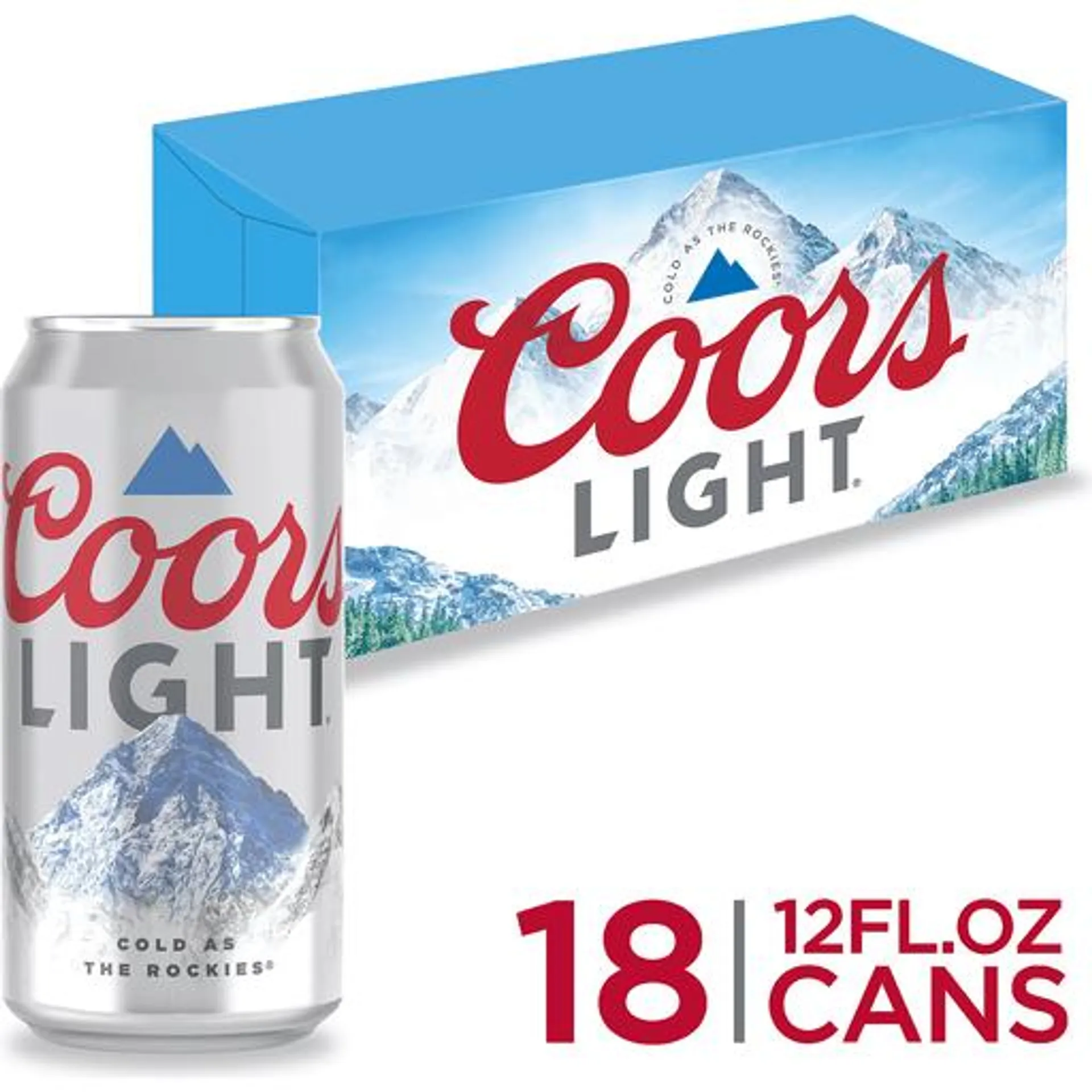 Coors Light Beer, 18 pack cans