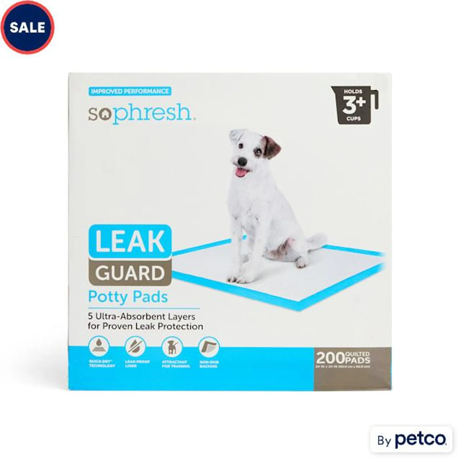 So Phresh Large Leak Guard Quilted Potty Pads, Count of 200