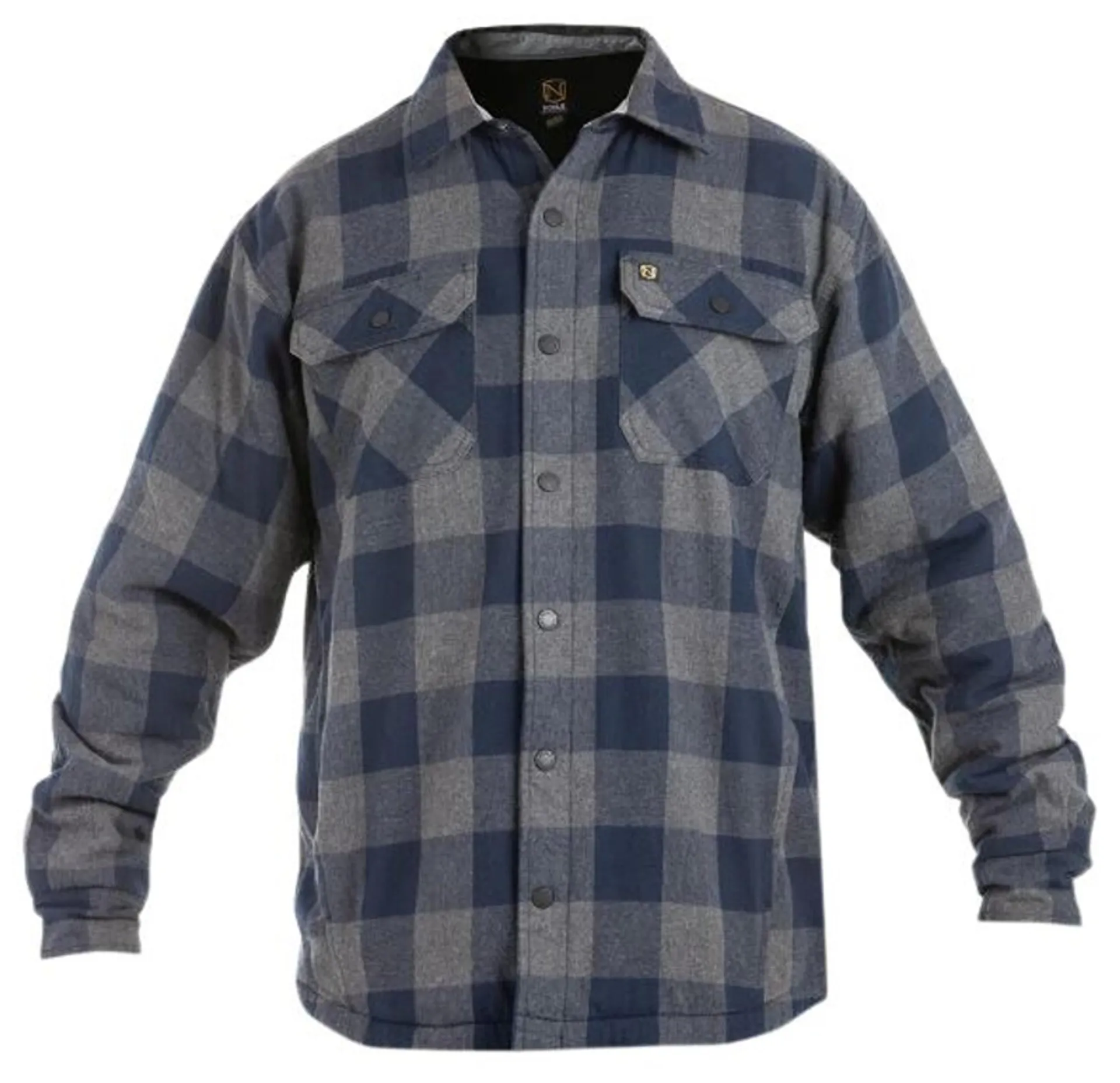 Noble Outfitters Men's Navy Buffalo Plaid Fleece Lined Flannel Shirt Jacket