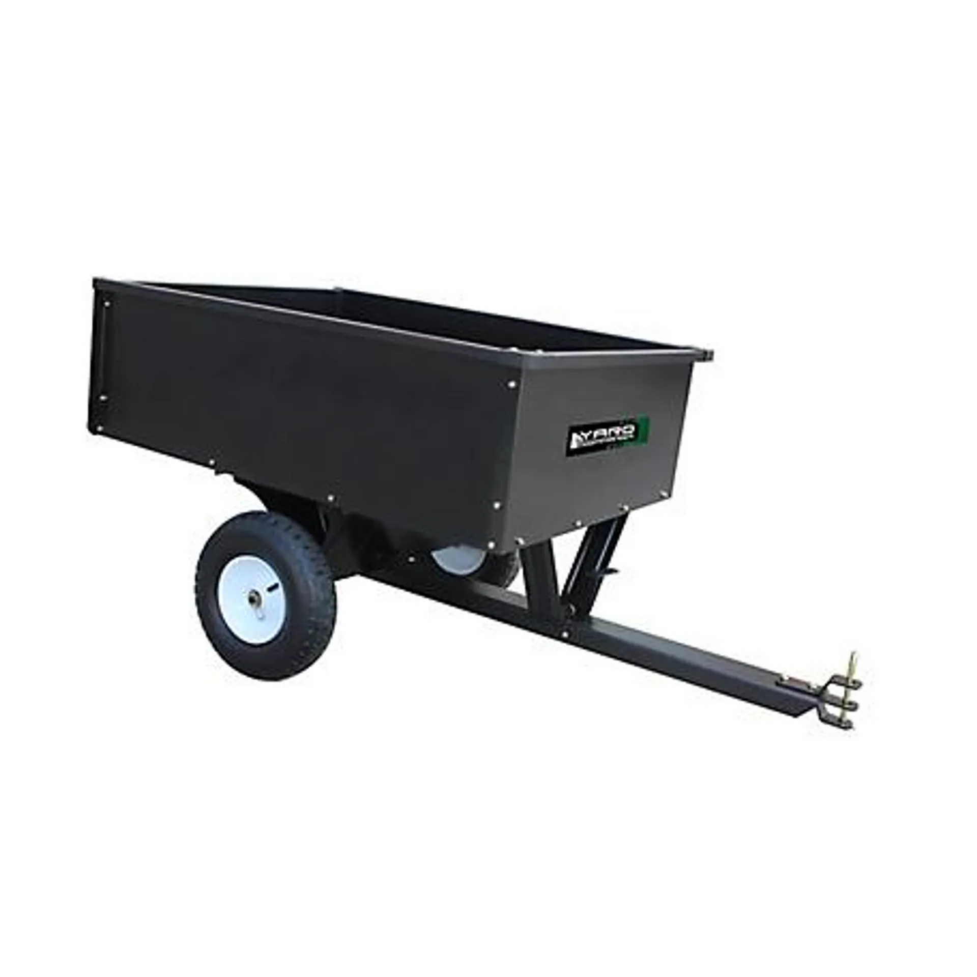 Yard Commander 10 Cu. Ft. Steel Tow Behind Dump Cart, 400 lb. Capacity, Pneumatic Tires, Powder Coat Finish, Removable Tailgate