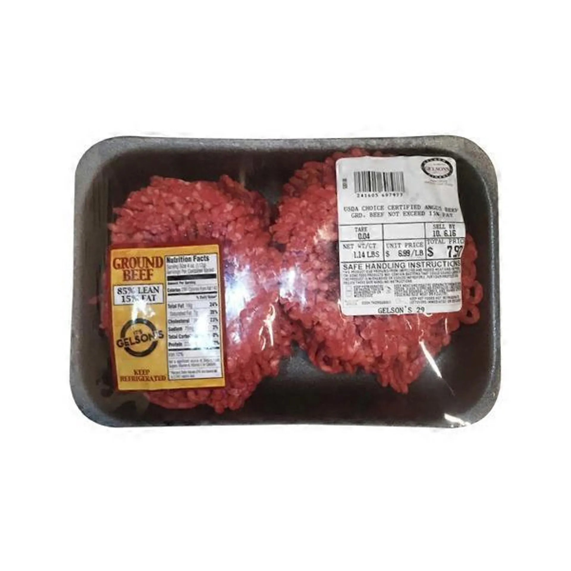 Gelson's USDA Choice Natural Ground Beef 15% Fat