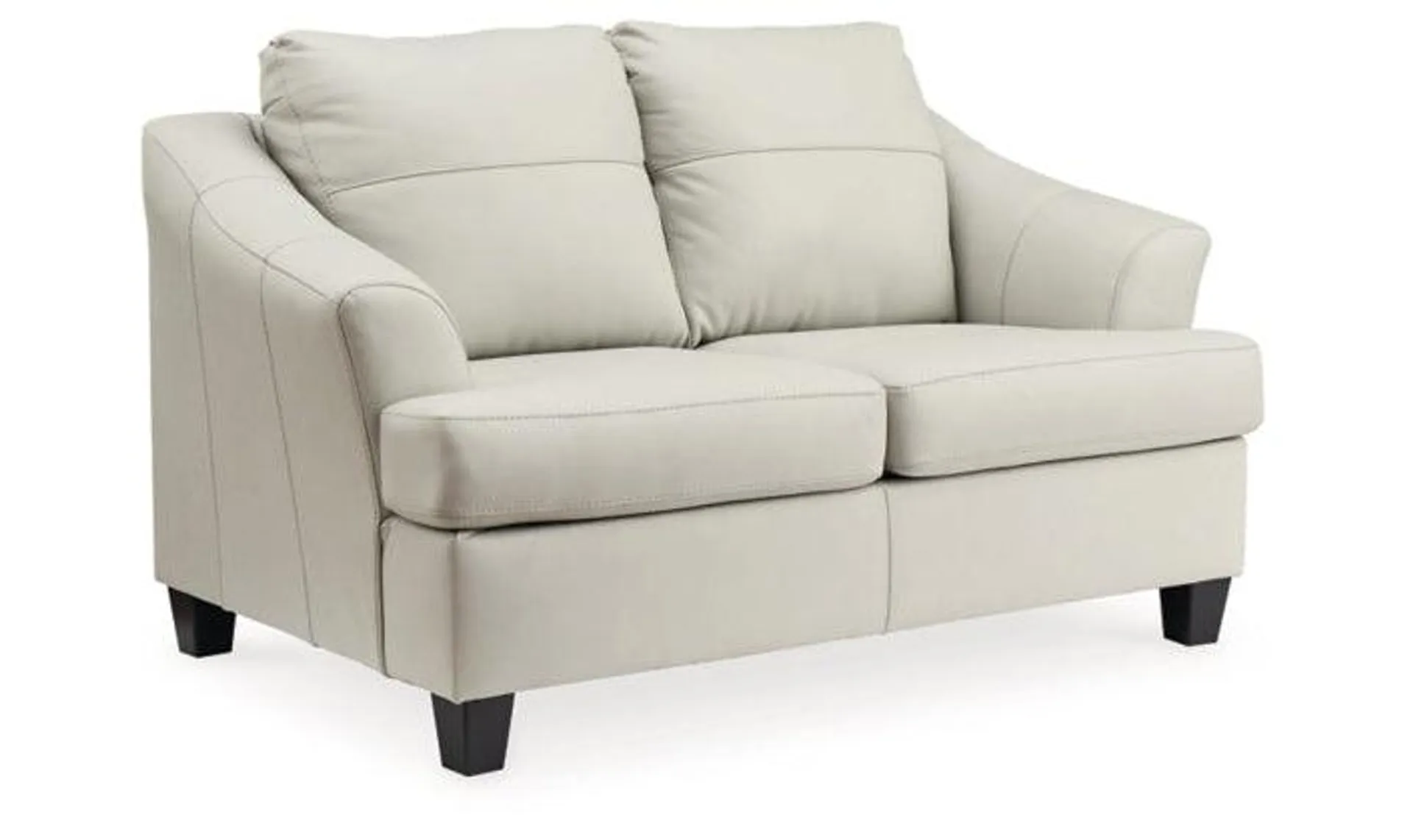 Modern Heritage Genoa Stationary Leather Loveseat with Cushions Arms