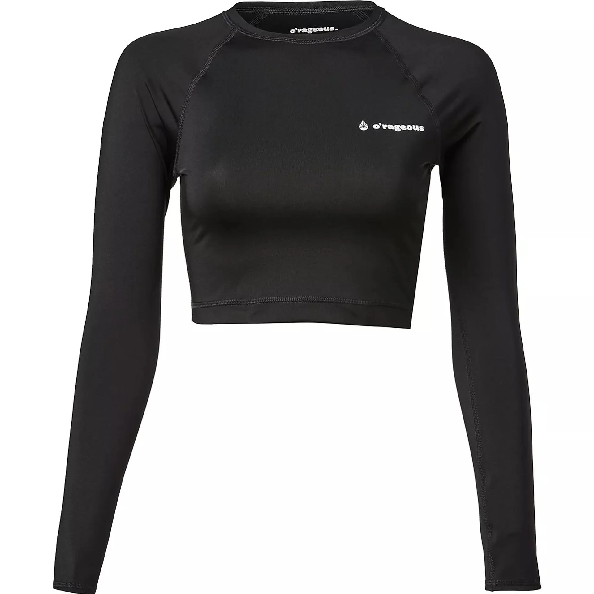 O'Rageous Juniors' Solid Crop Long Sleeve Rash Guard