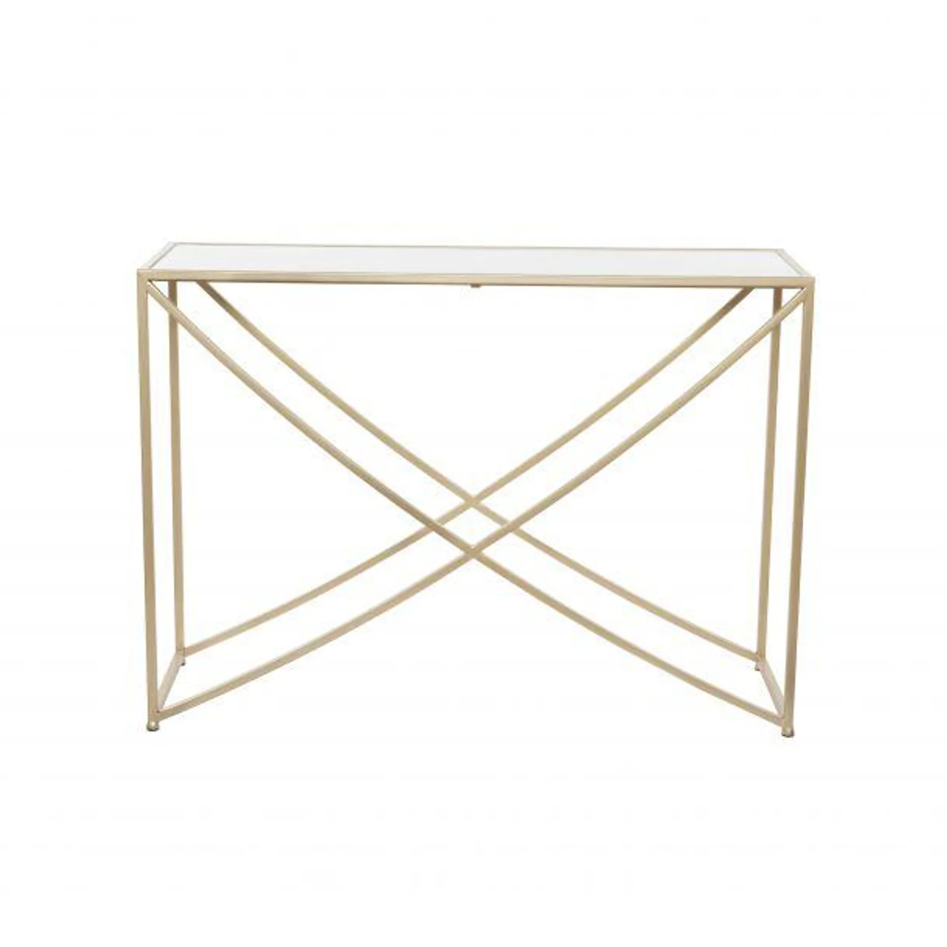 Contemporary 42" Iron Console Table by Marisol + Daisy - Gold