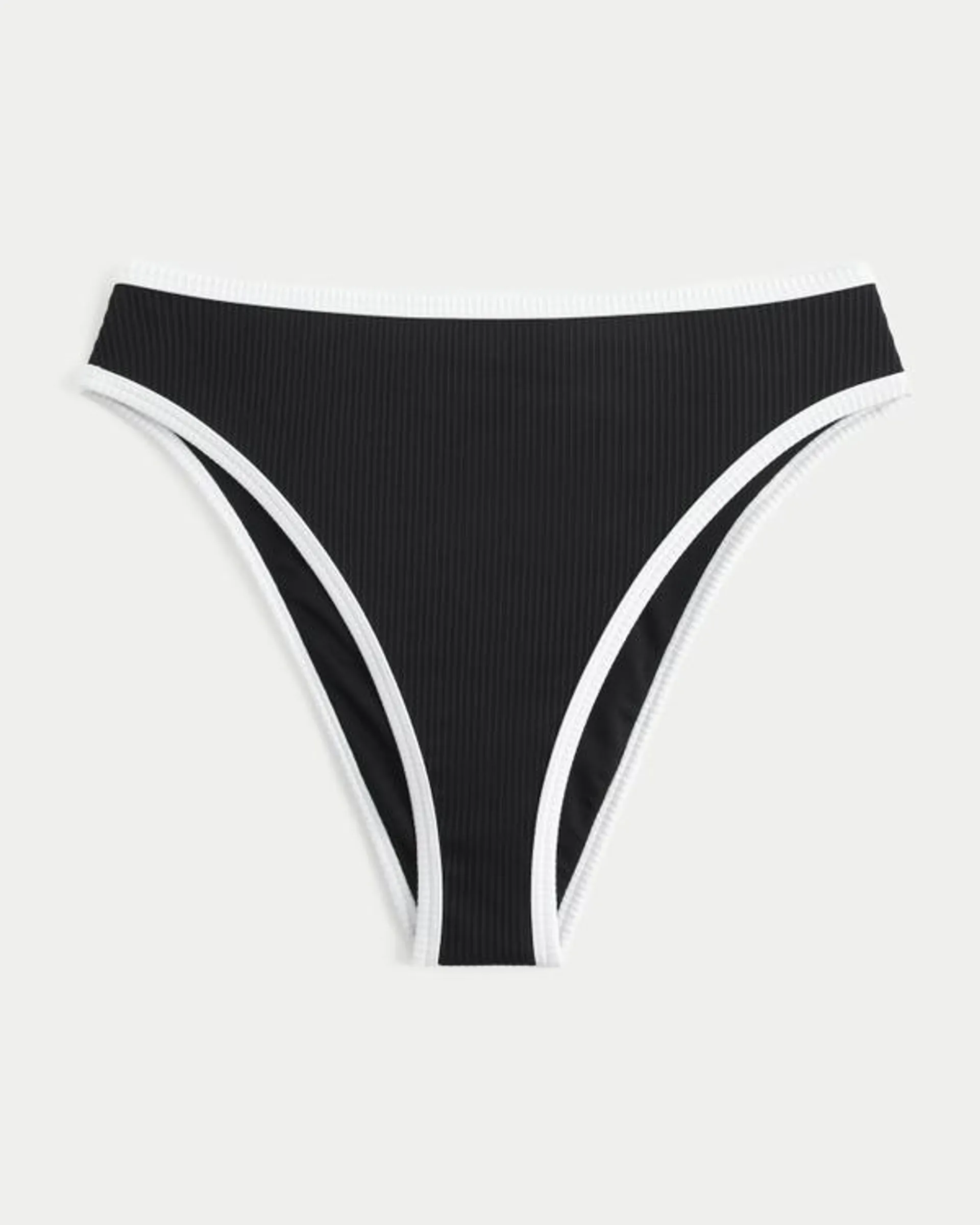 Curvy High-Leg High-Waist Ribbed Cheeky Bikini Bottom