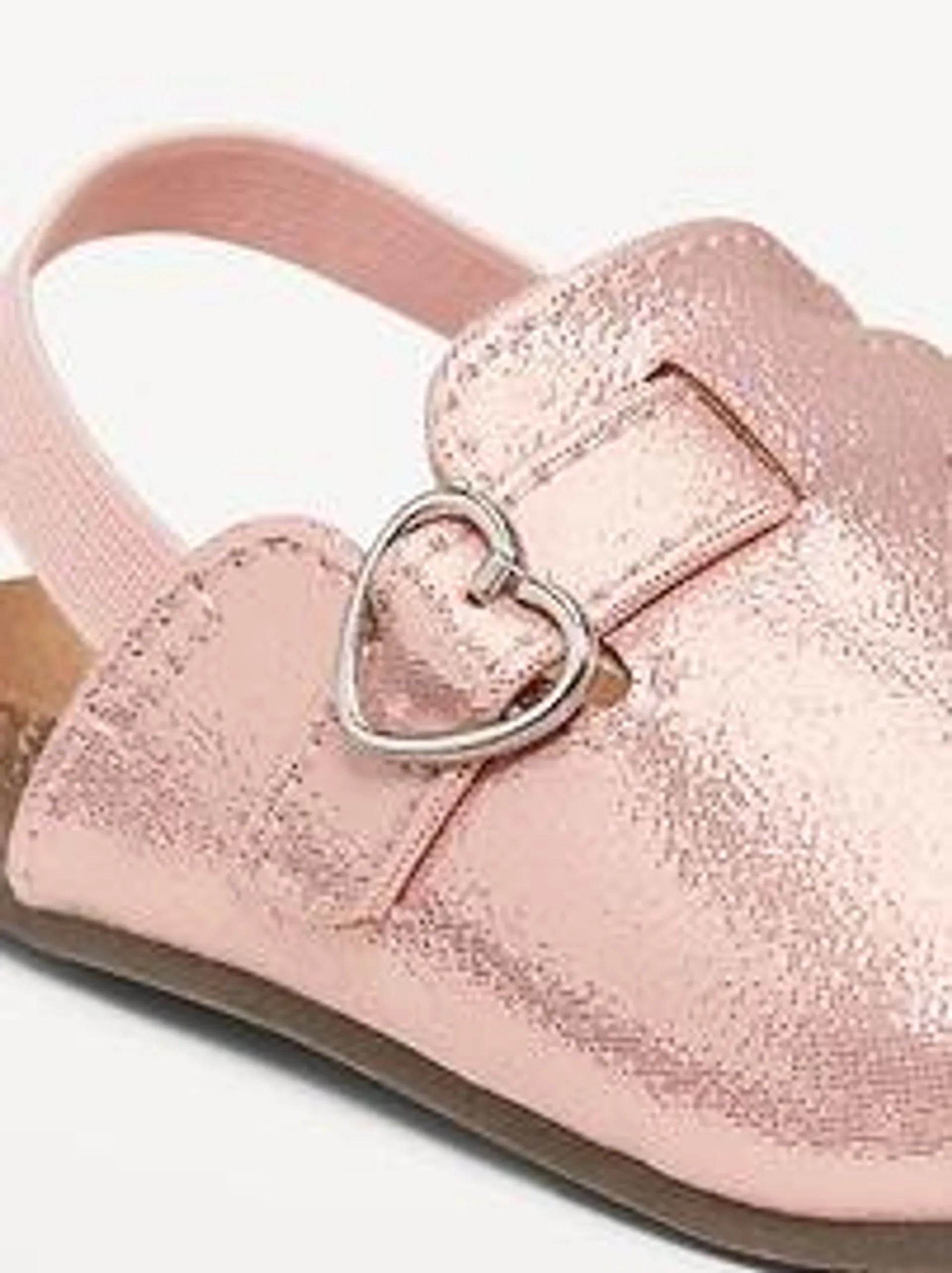 Faux-Leather Metallic Buckled Clog Shoes for Baby