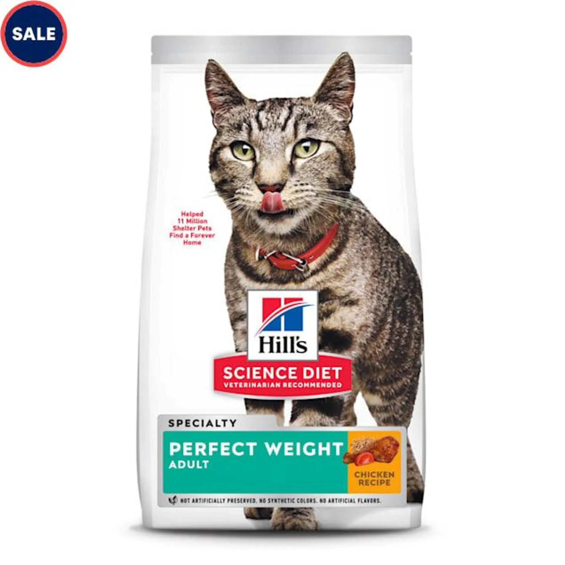 Hill's Science Diet Adult Perfect Weight Chicken Recipe Dry Cat Food, 15 lbs.