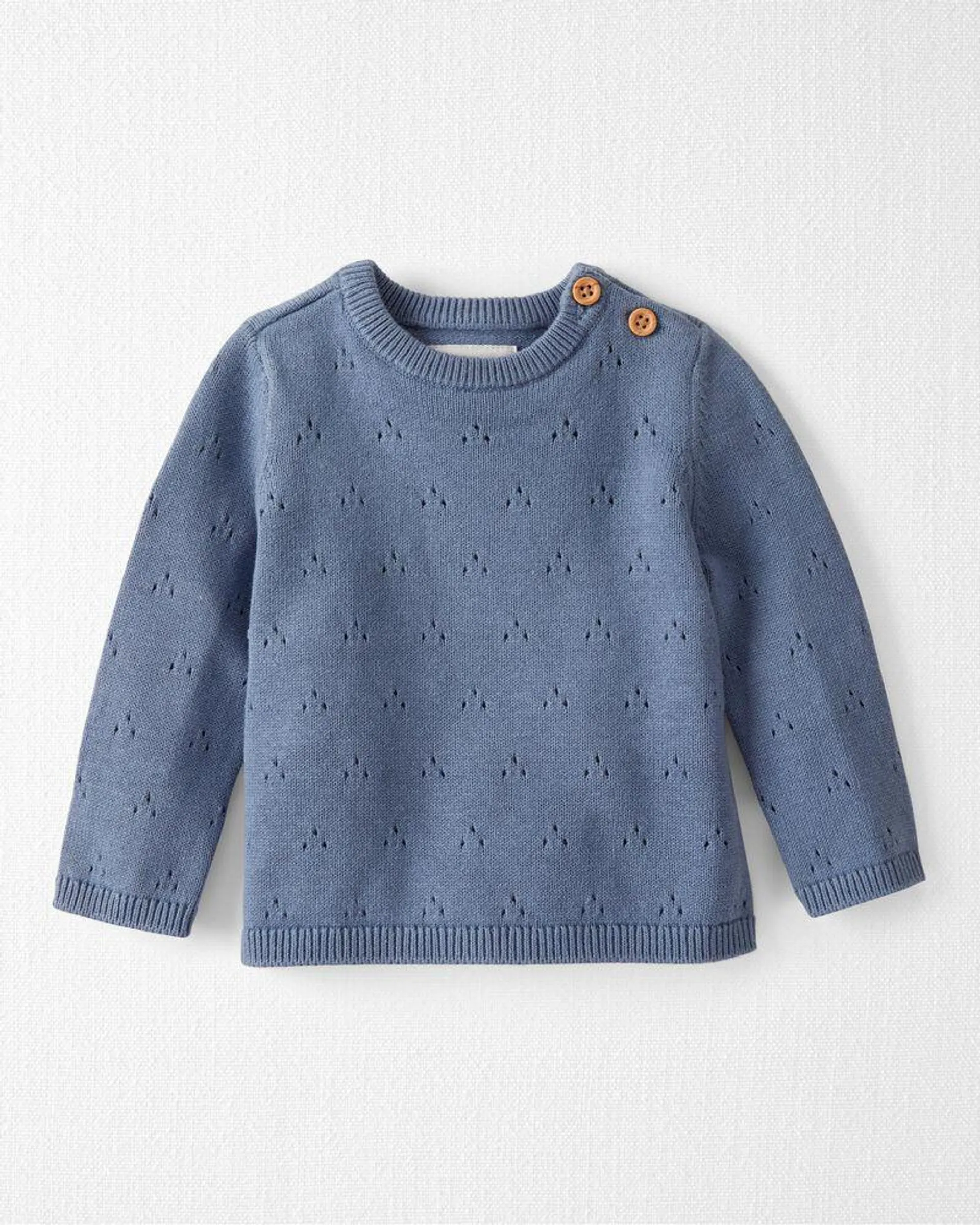 Baby Organic Cotton Pointelle Sweater