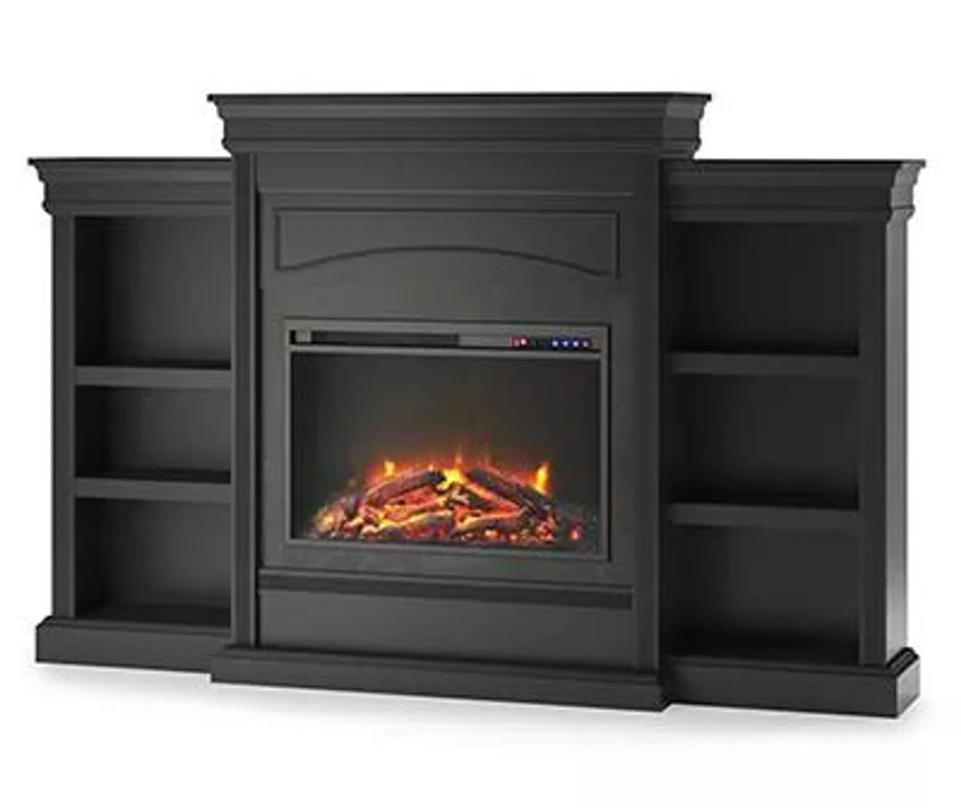 69" Shoreleaf Black Mantel Electric Fireplace