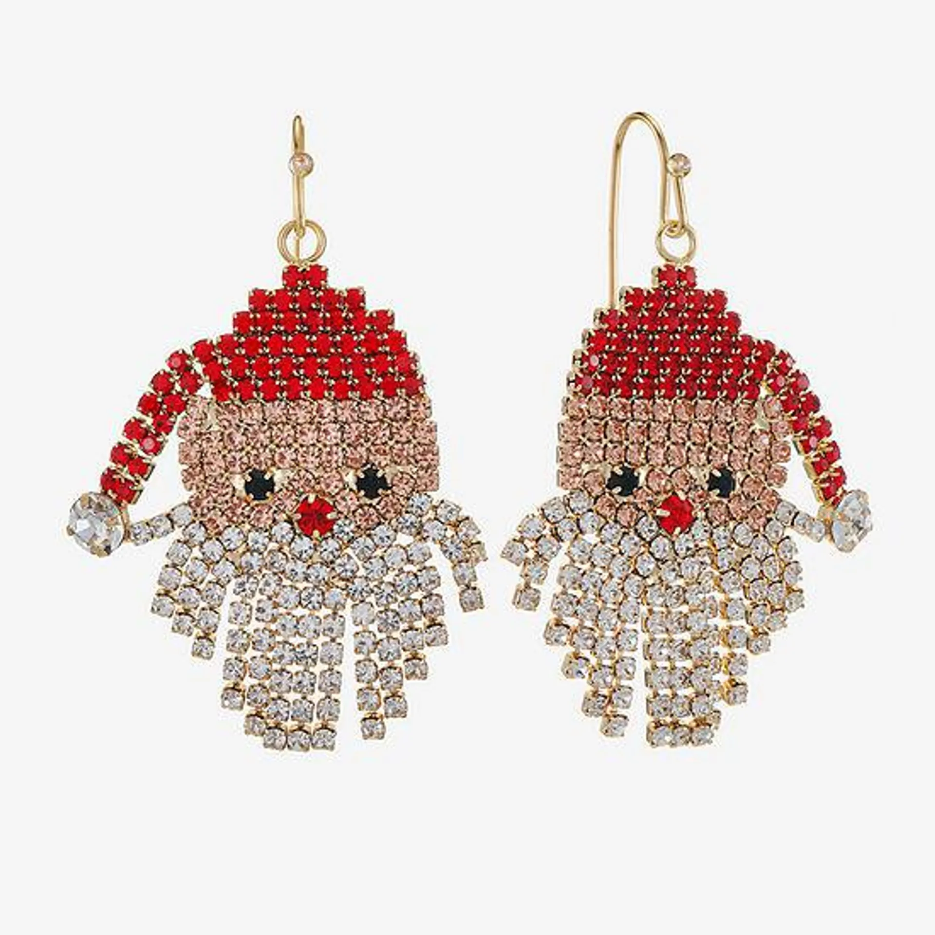 Bijoux Bar Pave Santa Drop Earrings