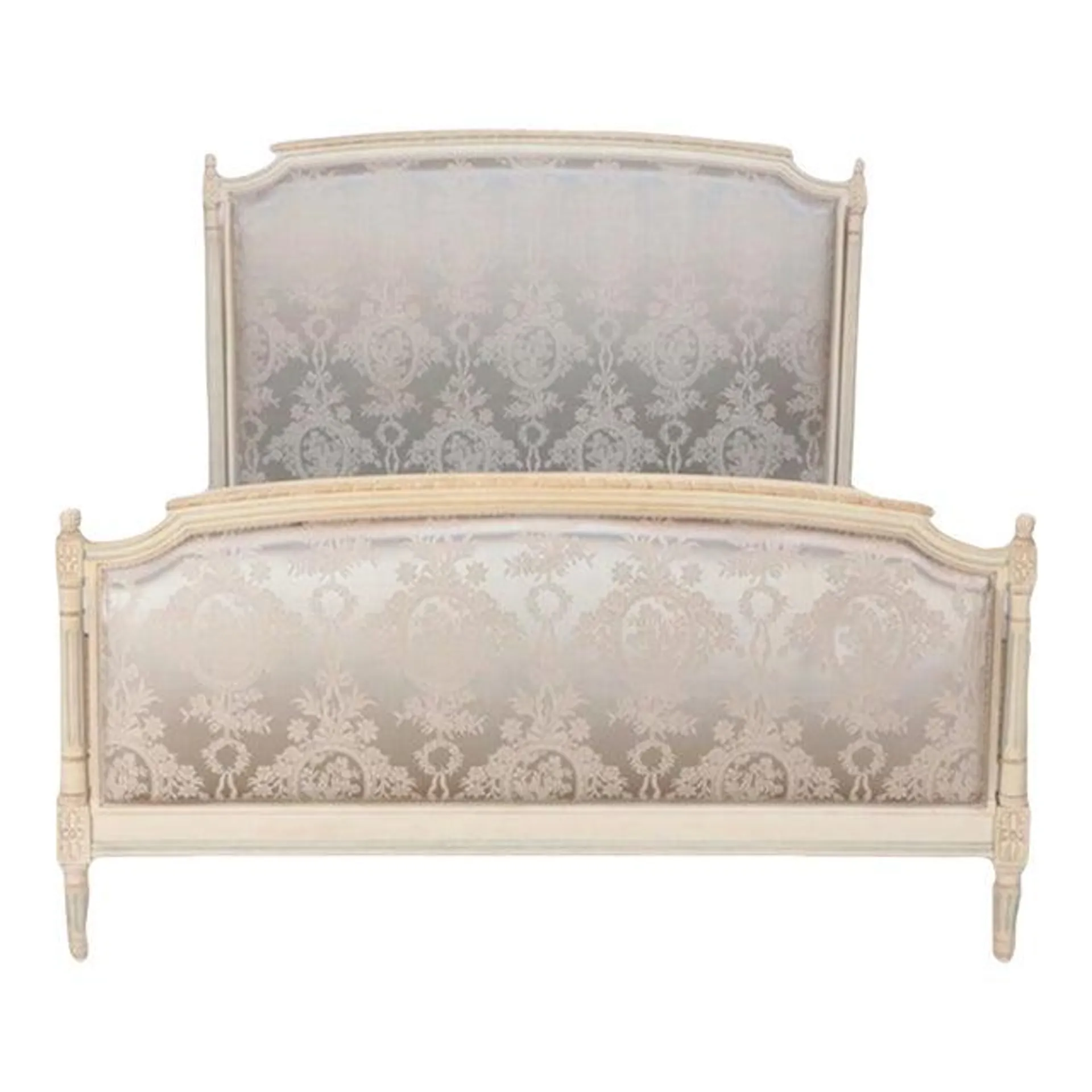 A French Louis XVI Style Painted and Upholstered Full Size Bed C 1940.