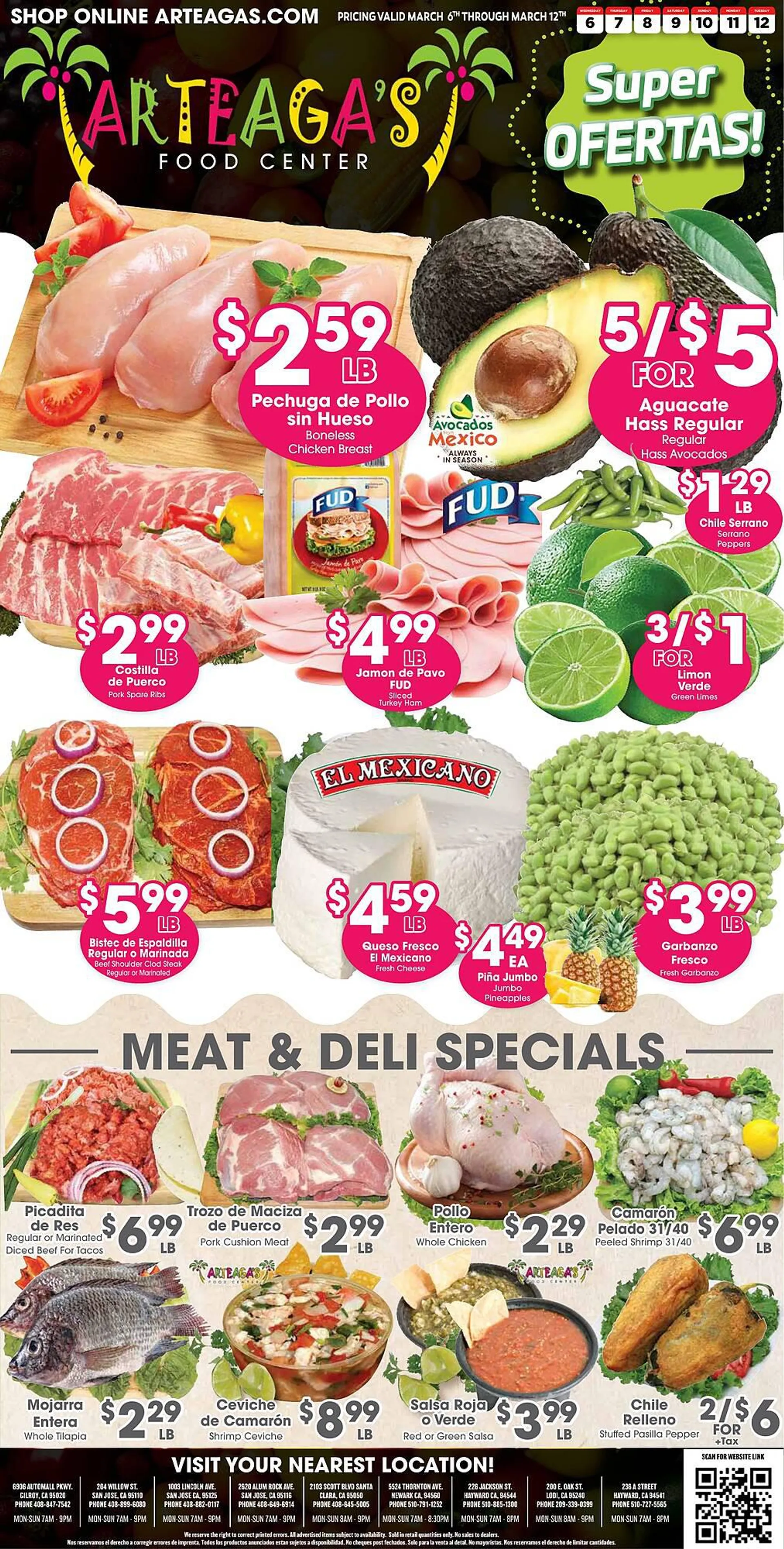 Weekly ad Arteagas Food Center ad from March 6 to March 12 2024 - Page 1