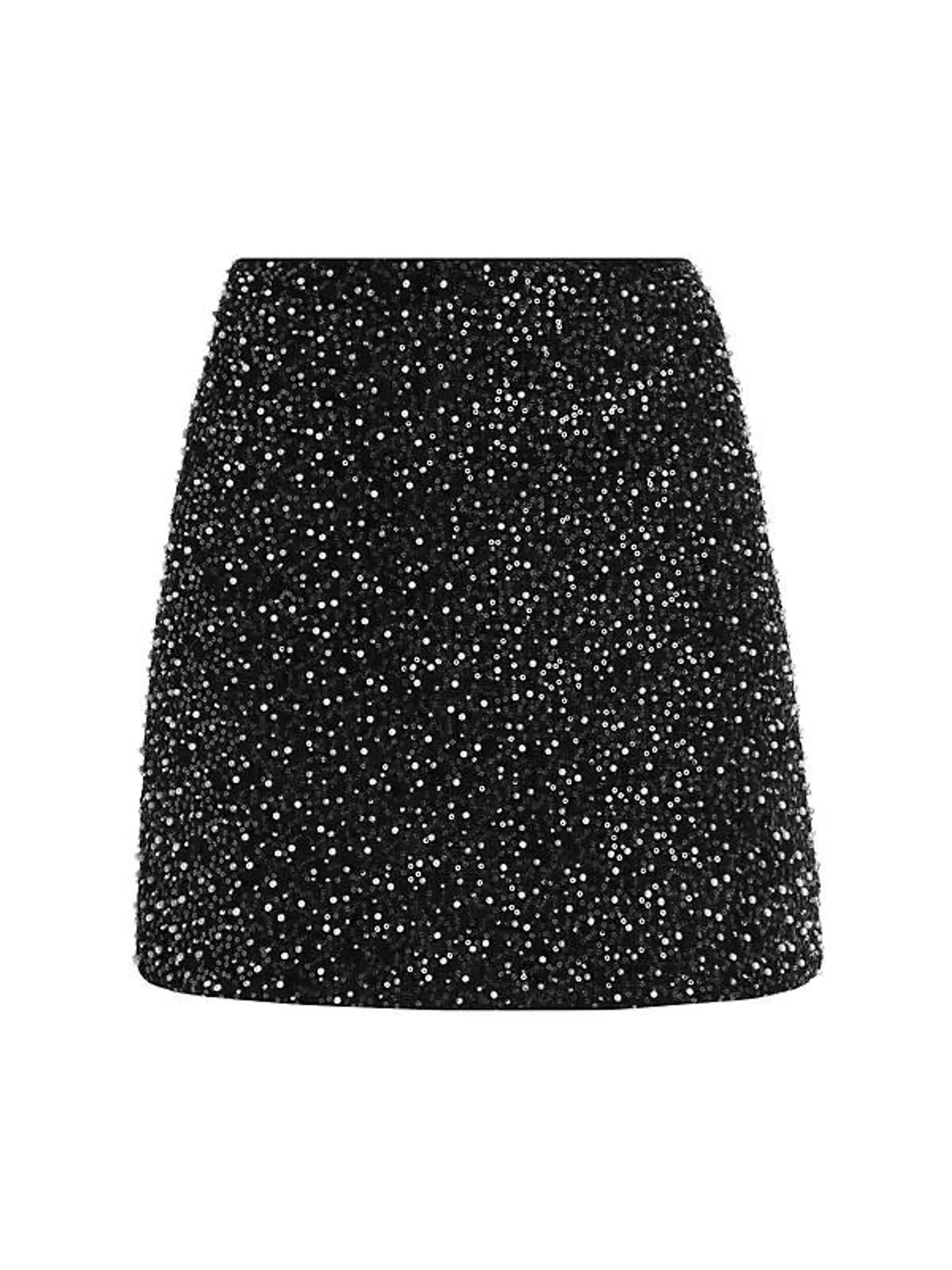 Beaded Tweed Miniskirt