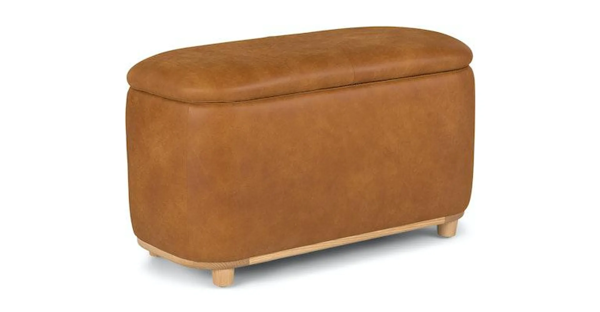 Maribo Rawhide Tan 32" Storage Ottoman