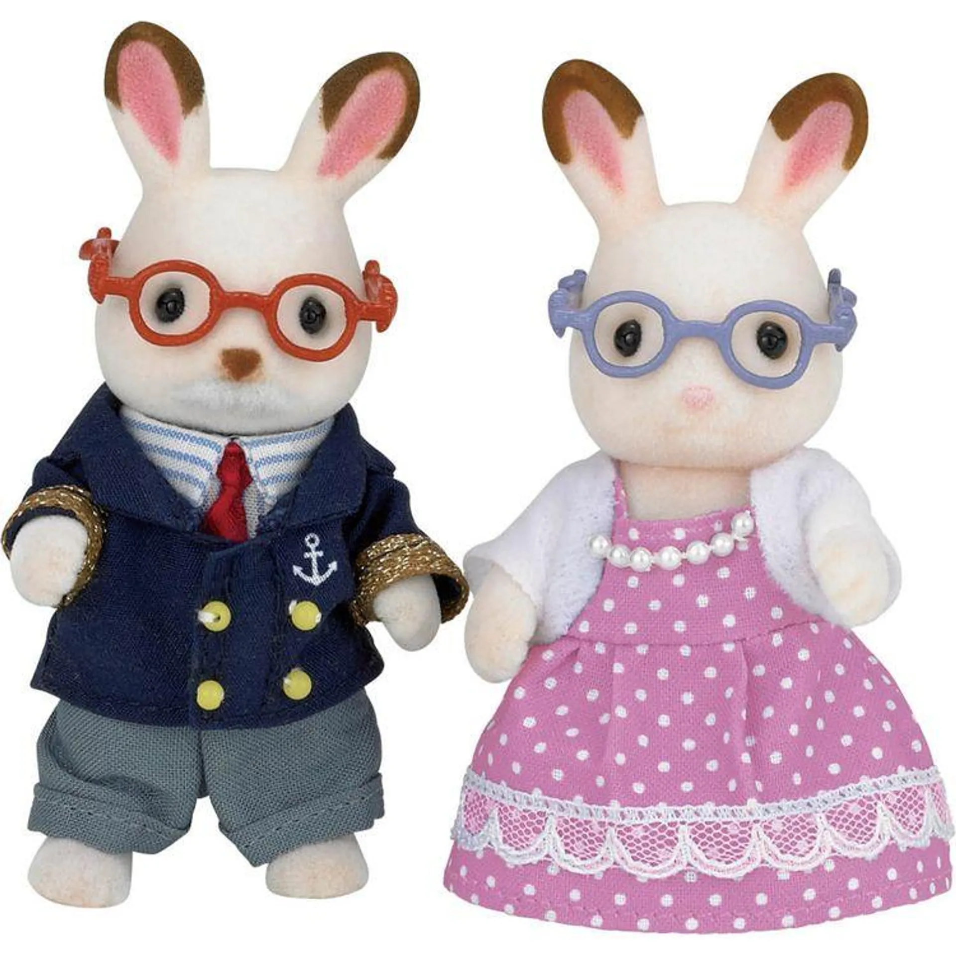 Calico Critters Chocolate Rabbit Grandparents Collectible Doll Figures