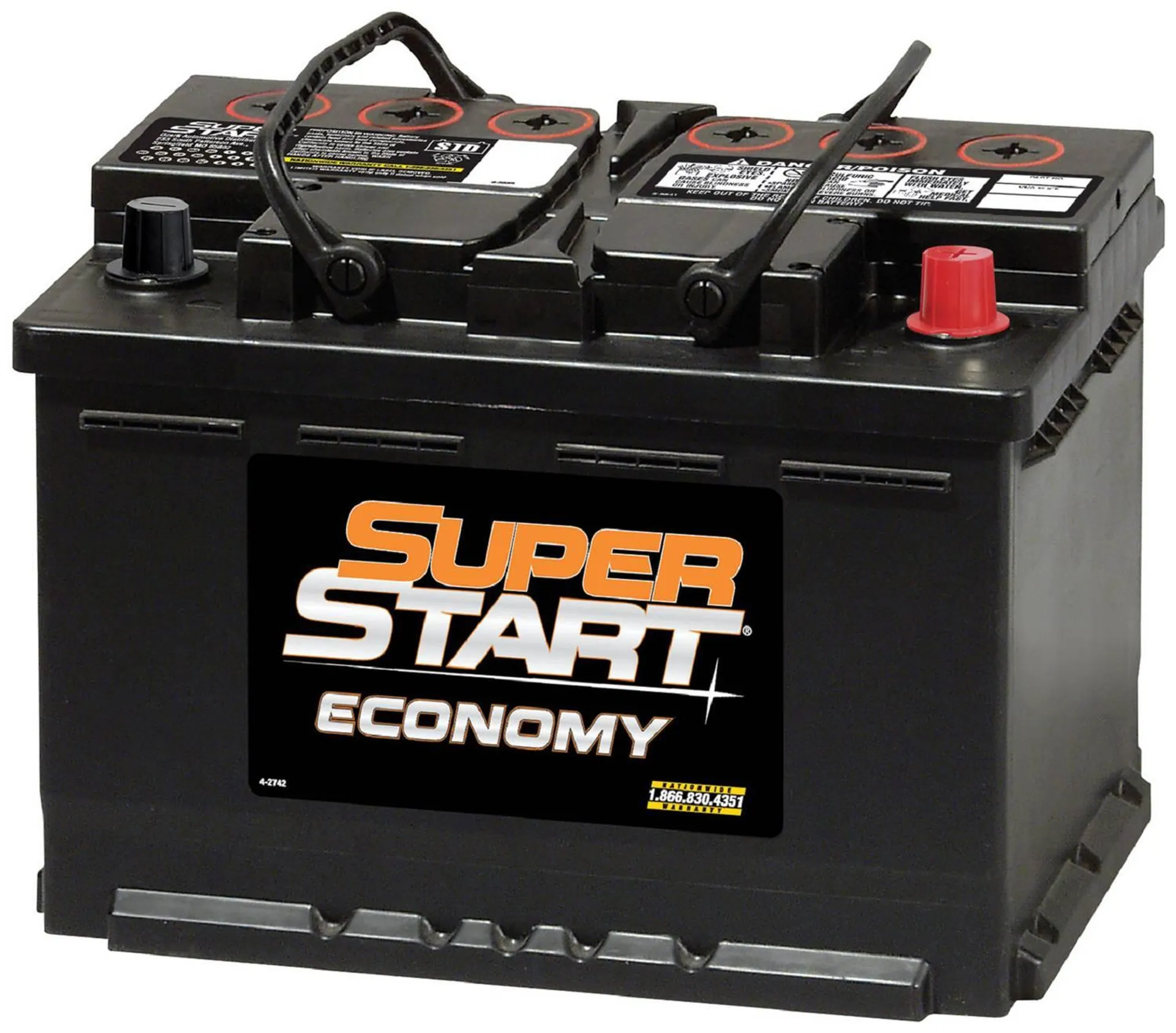 Super Start Economy Standard Flooded Top Post Battery Group Size 48 H6 - 48ECO